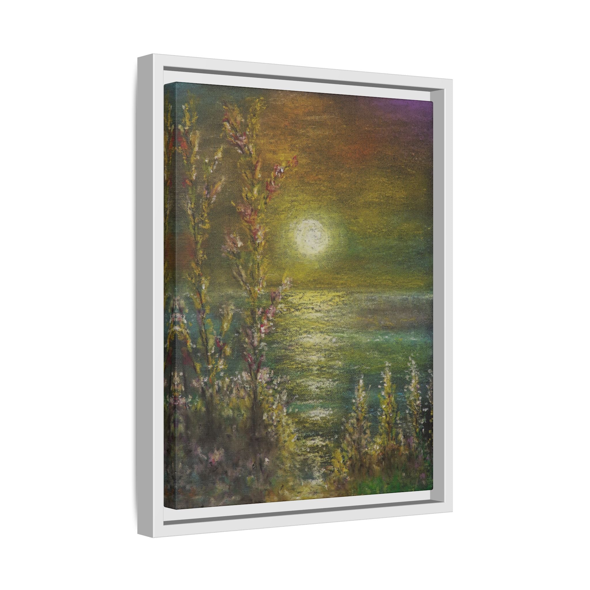 Framed Matte Canvas Print — Tranquil Moonlit Seascape