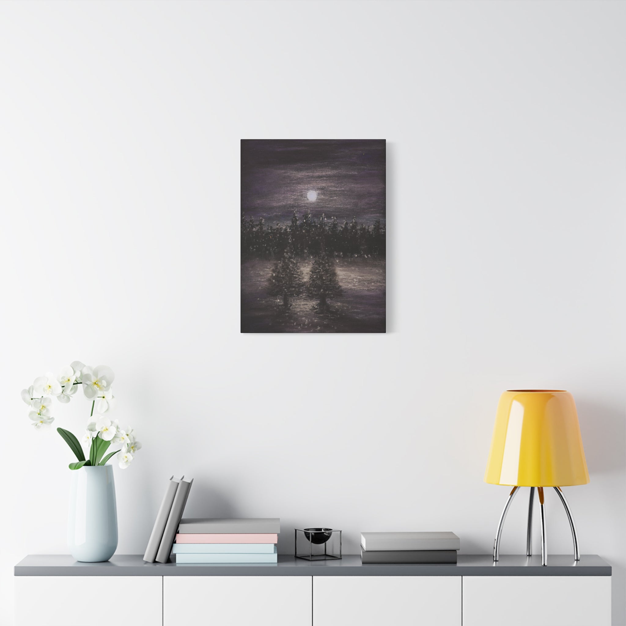 Moonlit Forest Canvas Print — Matte Stretched Wall Art