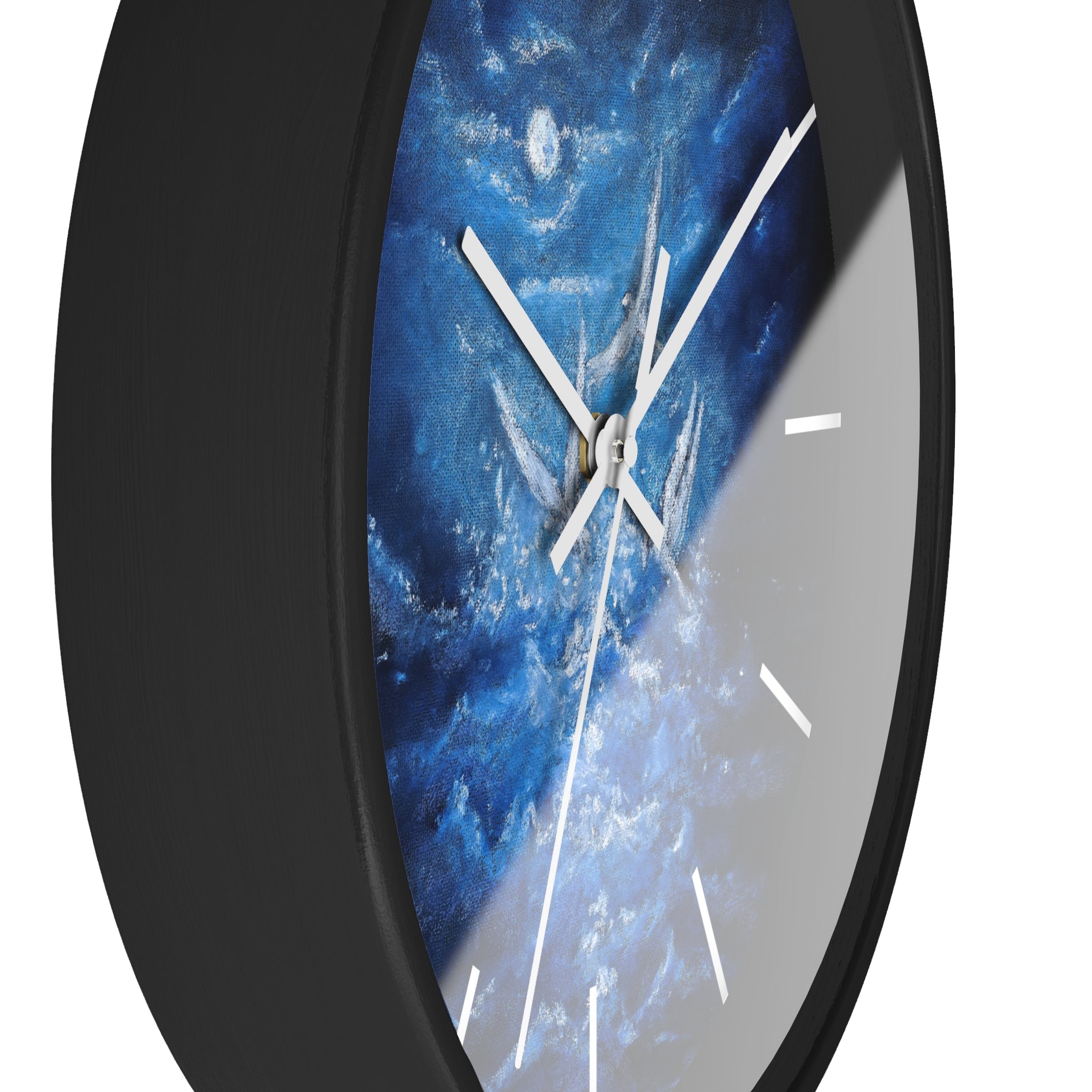 Blue Ocean Birds Wall Clock – Moonlit Sea White Birds Art