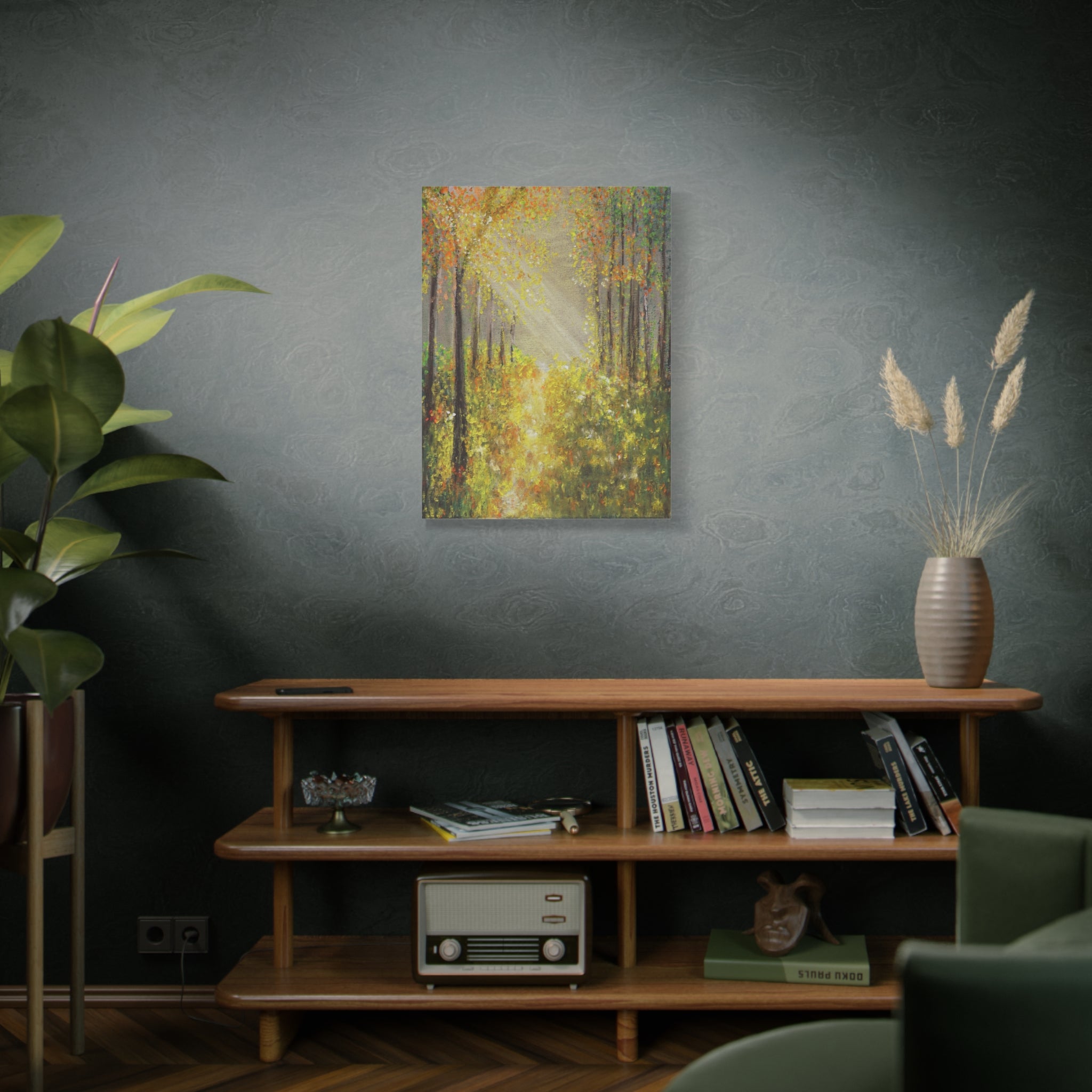 Sunlit Forest Path - Canvas