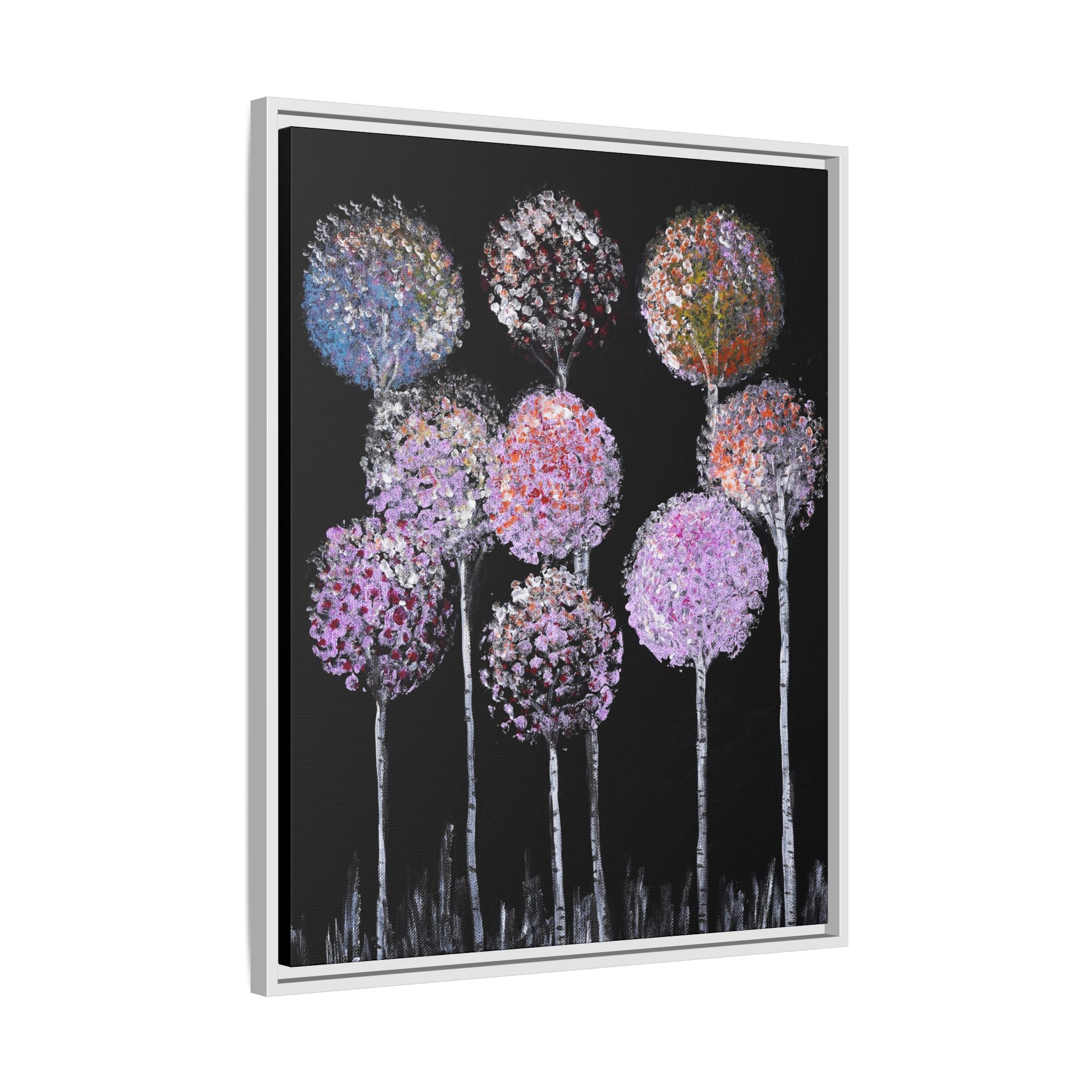 Framed Matte Canvas-Pastel Floral Art
