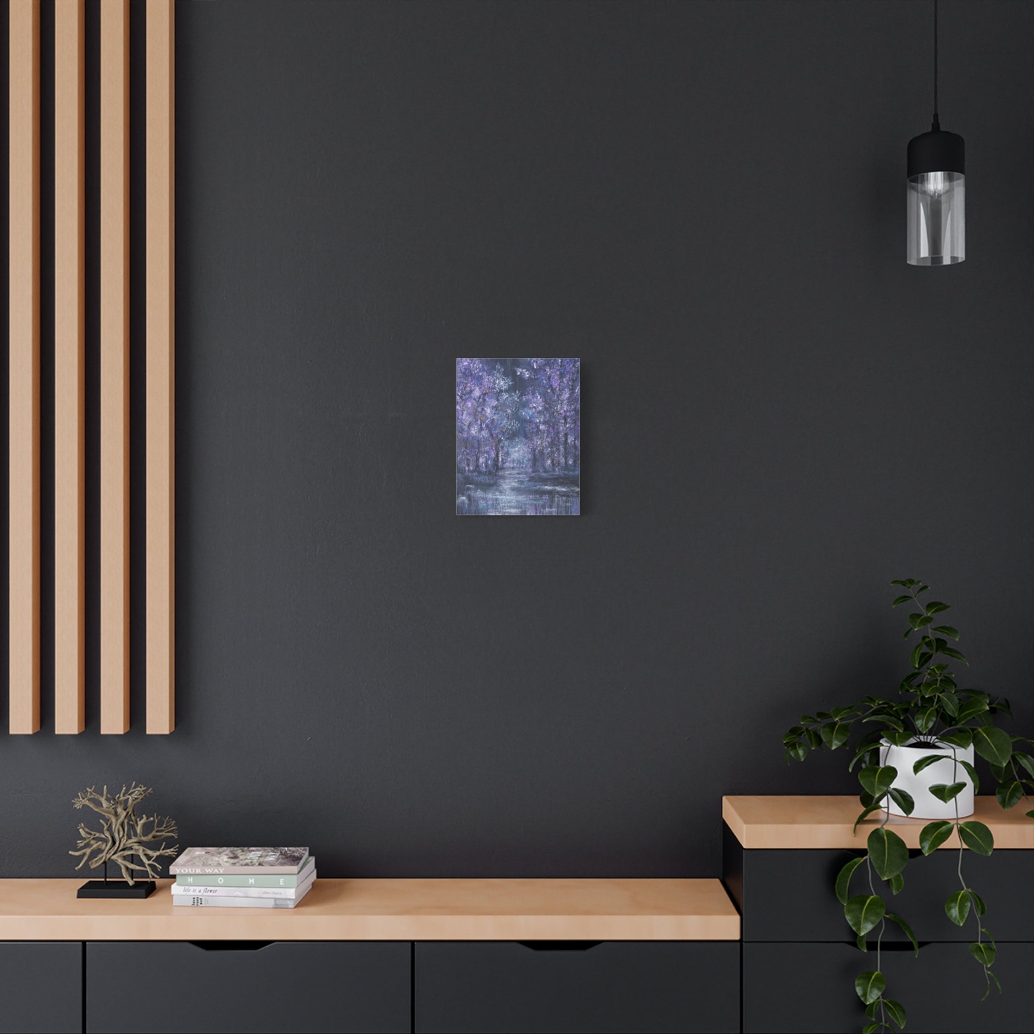 Purple Twilight Forest Matte Canvas Wall Art — Stretched 1.25"