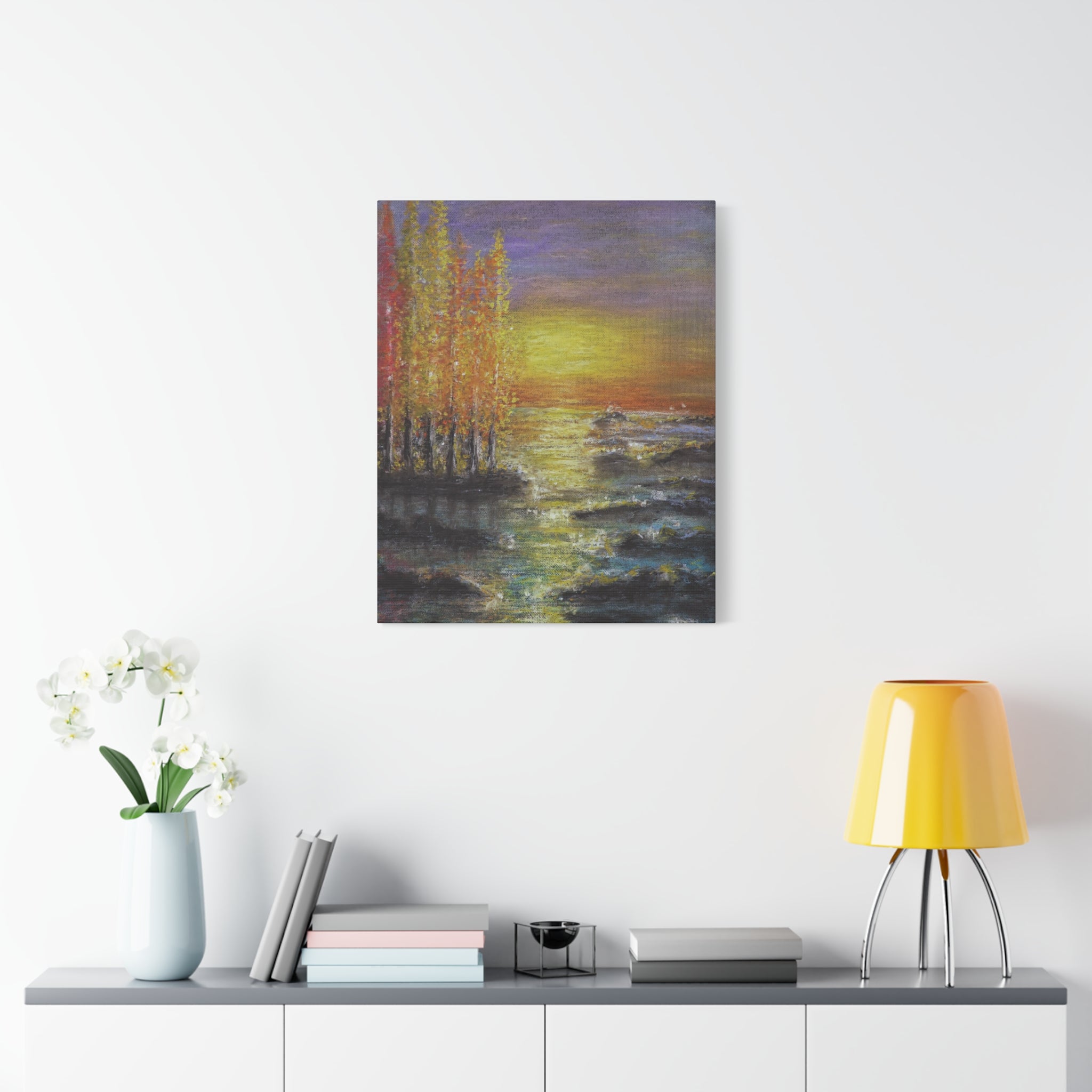 Tranquil Sunset Lake Canvas Print — Matte Stretched Canvas