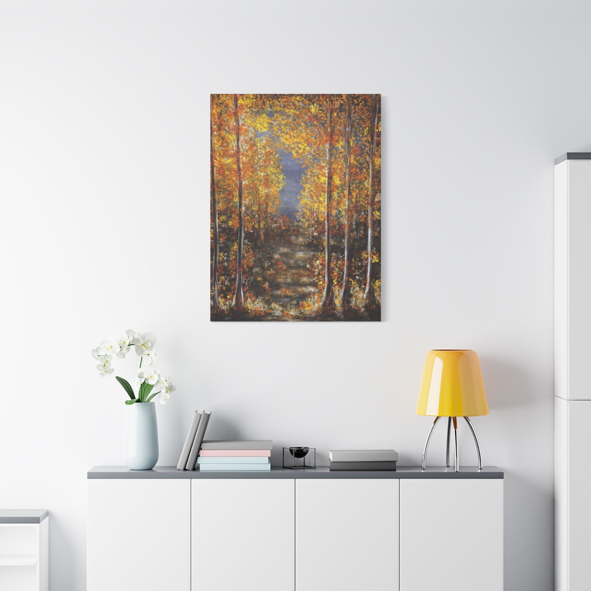 Autumn Forest Canvas Art — Stretched Matte Fall Landscape
