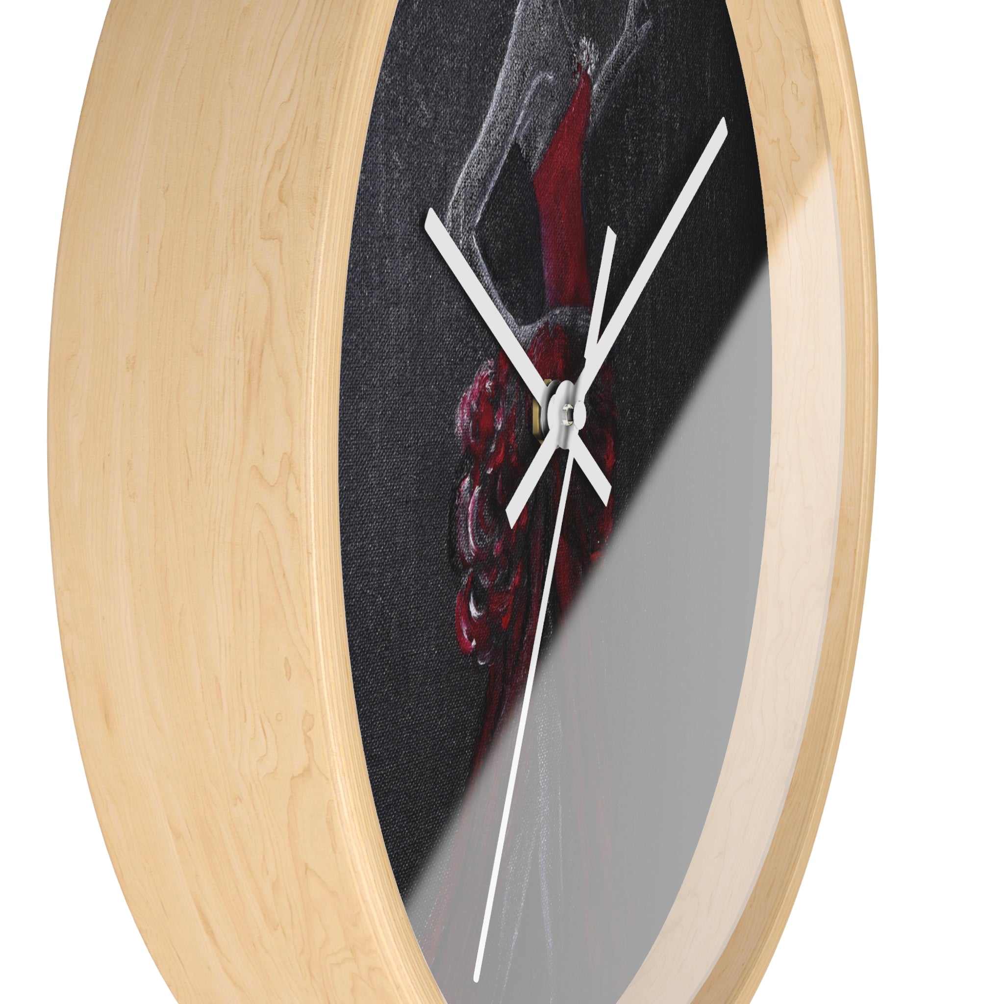 Elegant Lady in Red Dress  Wall Clock — Fashion Illustration Home Decor