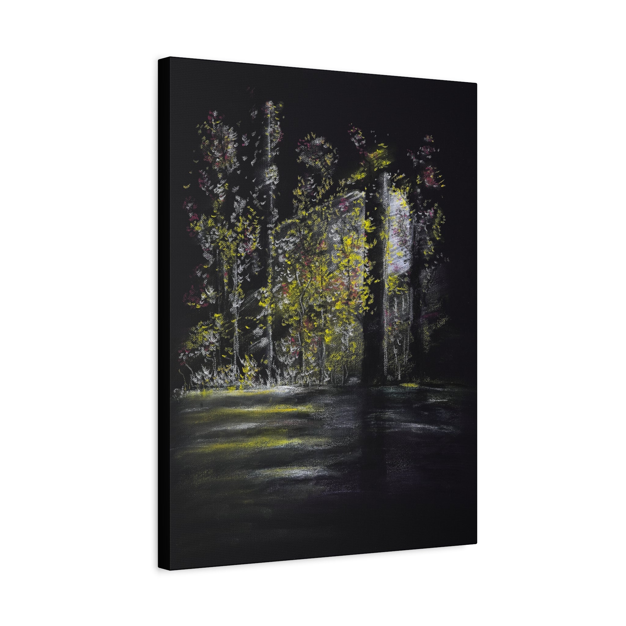 Matte Canvas - Moonlit Forest Landscape Stretched Art Print