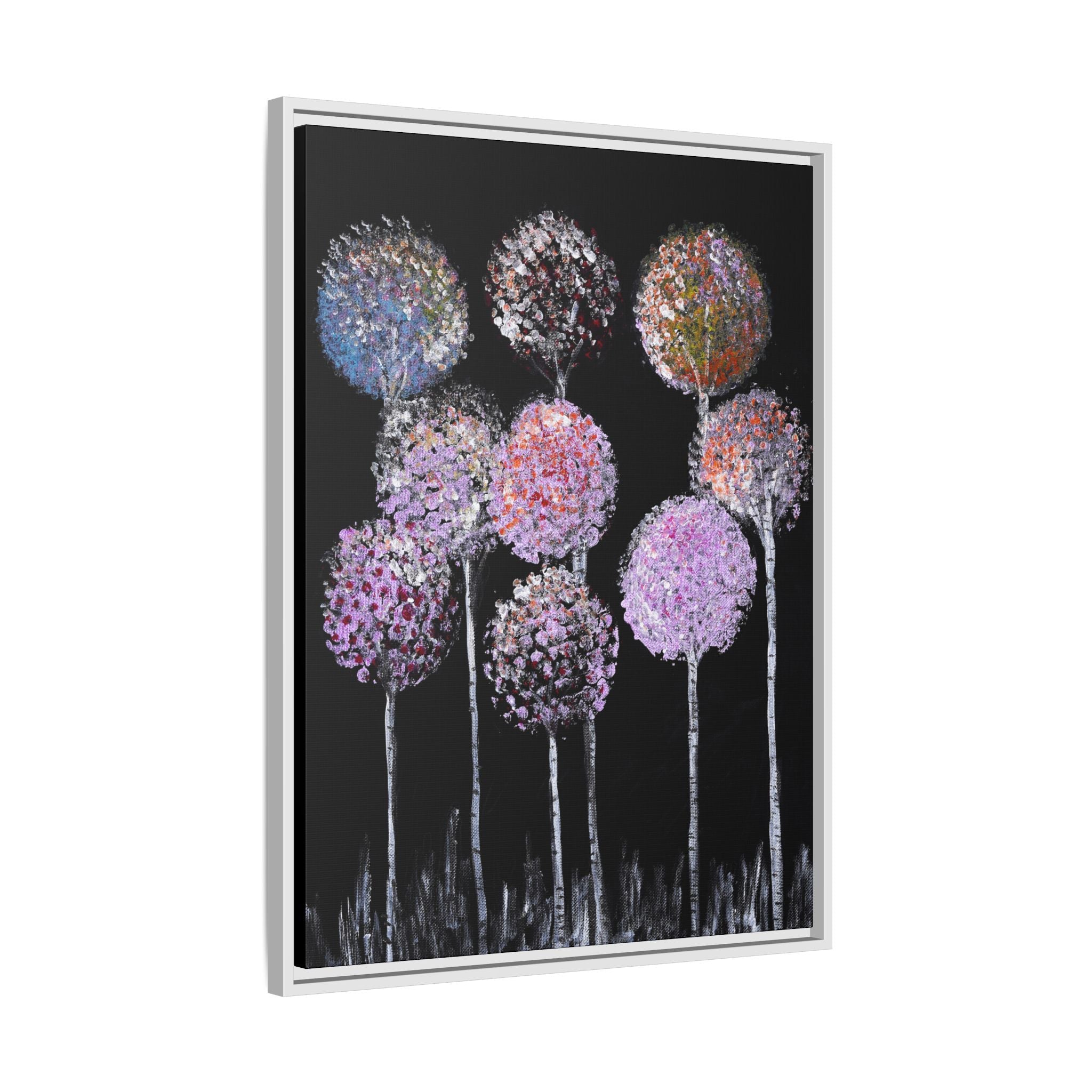 Framed Matte Canvas-Pastel Floral Art