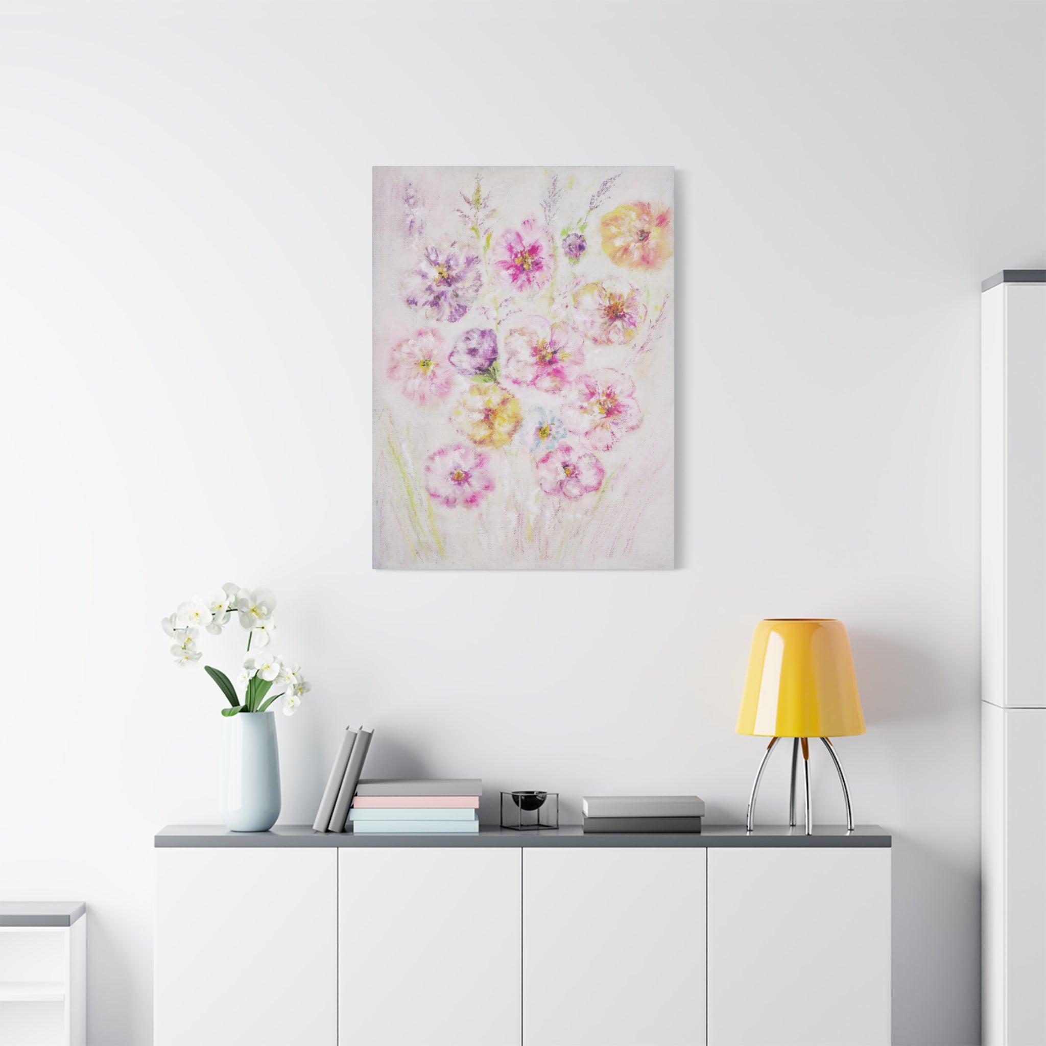Floral Watercolor Bouquet Canvas Print — Matte Stretched Wall Art