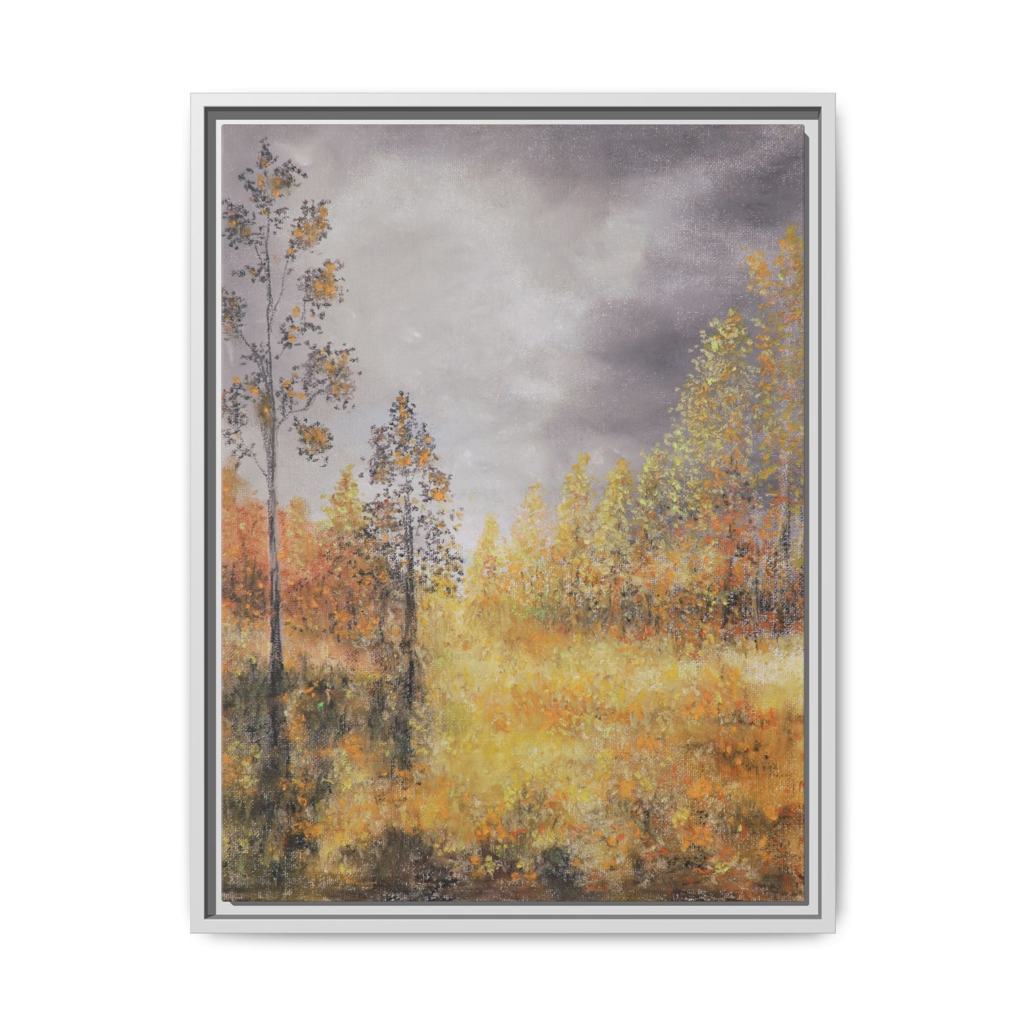 Autumn Meadow - Framed Autumn Landscape Canvas Print