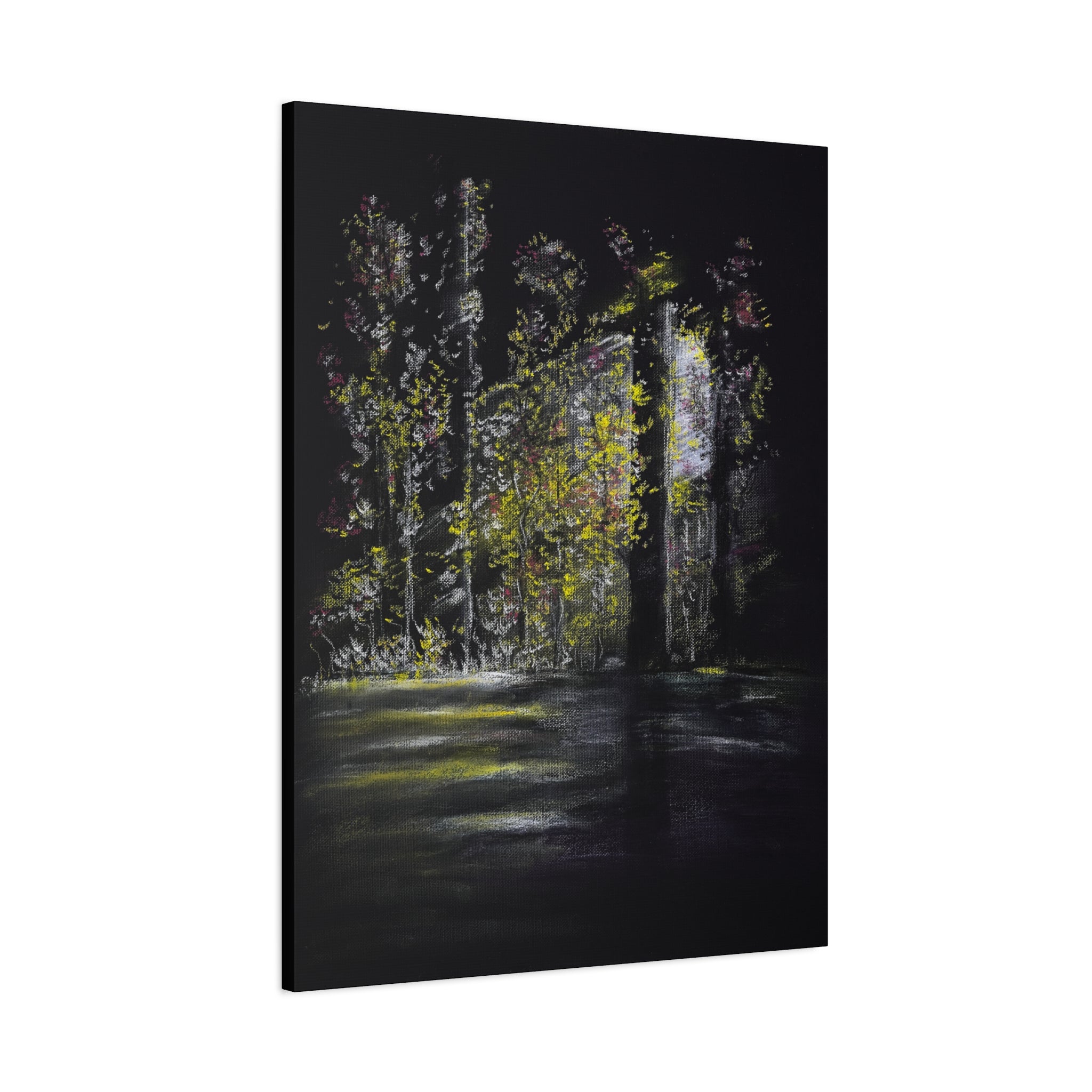 Matte Canvas - Moonlit Forest Landscape Stretched Art Print