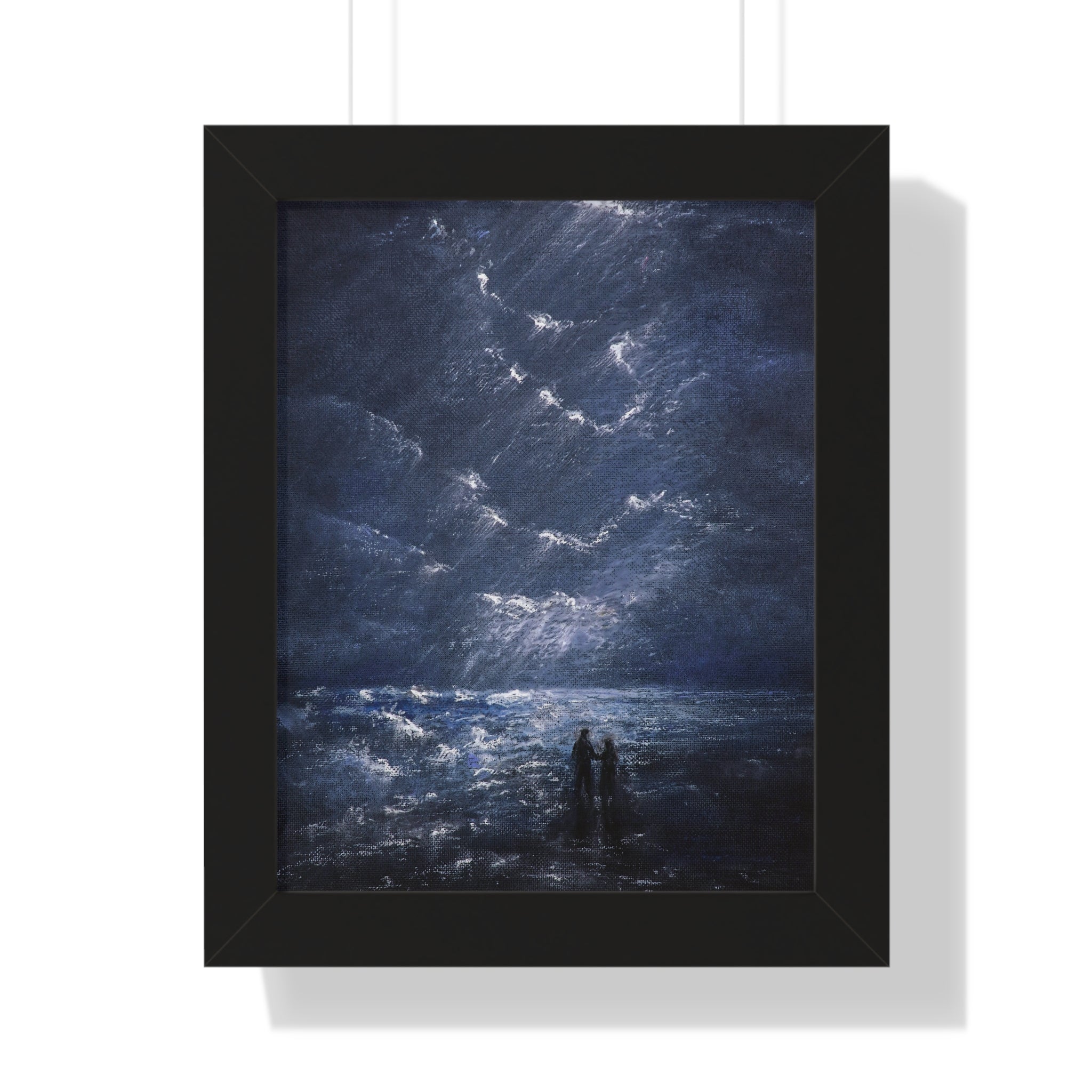 Framed Poster -Couple on Shore at Night