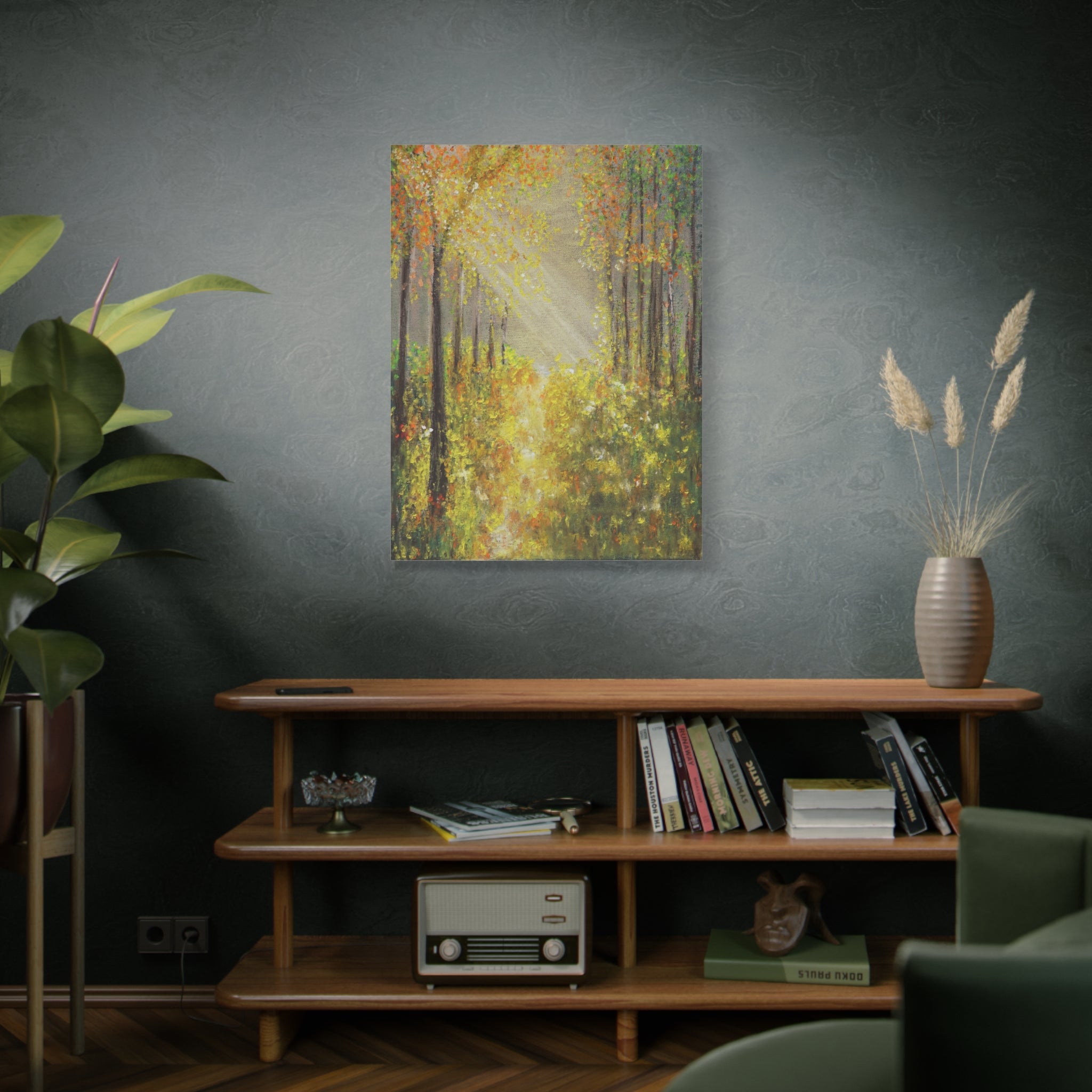 Sunlit Forest Path - Canvas