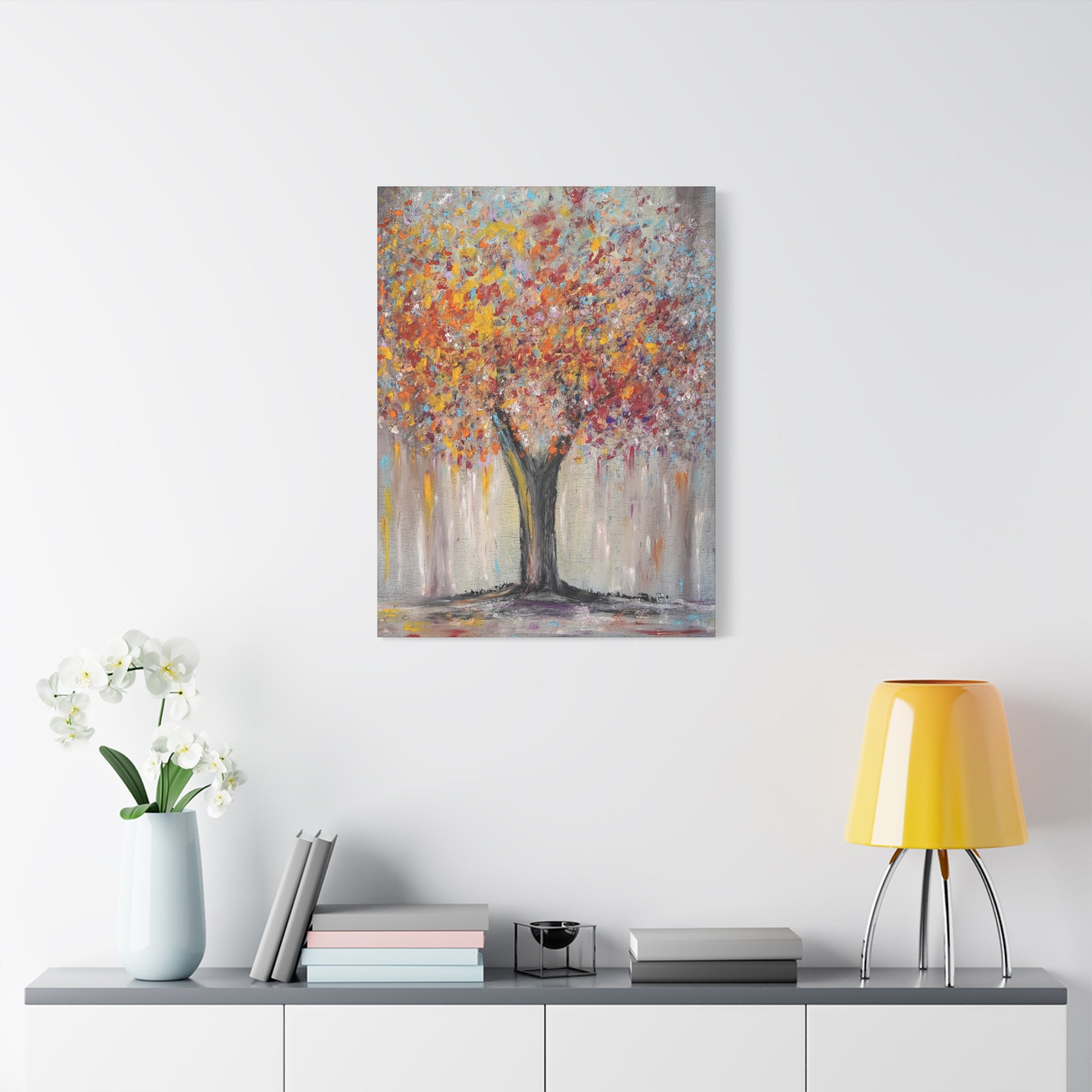Autumn Abstract Tree Art Print Canvas