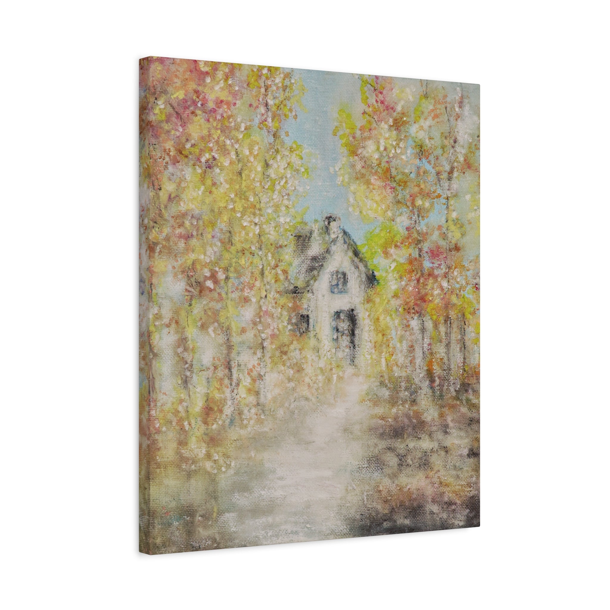 Autumn Cottage Canvas Print — Stretched Matte Wall Art