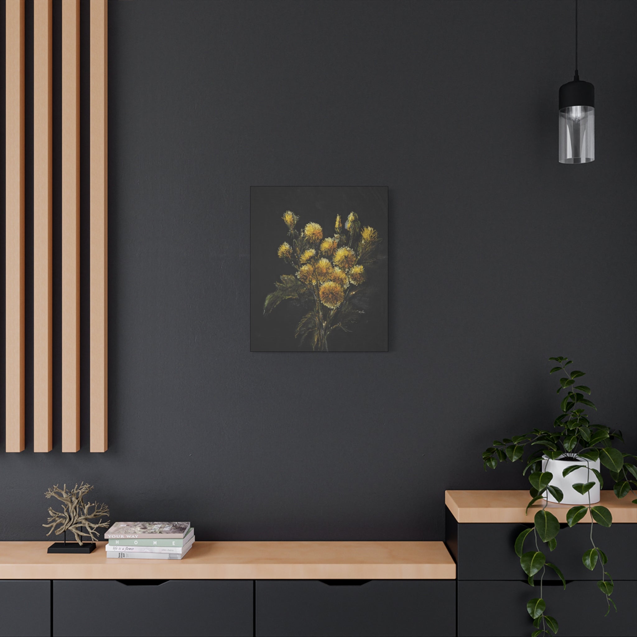 Floral Yellow Bouquet Matte Canvas Wall Art