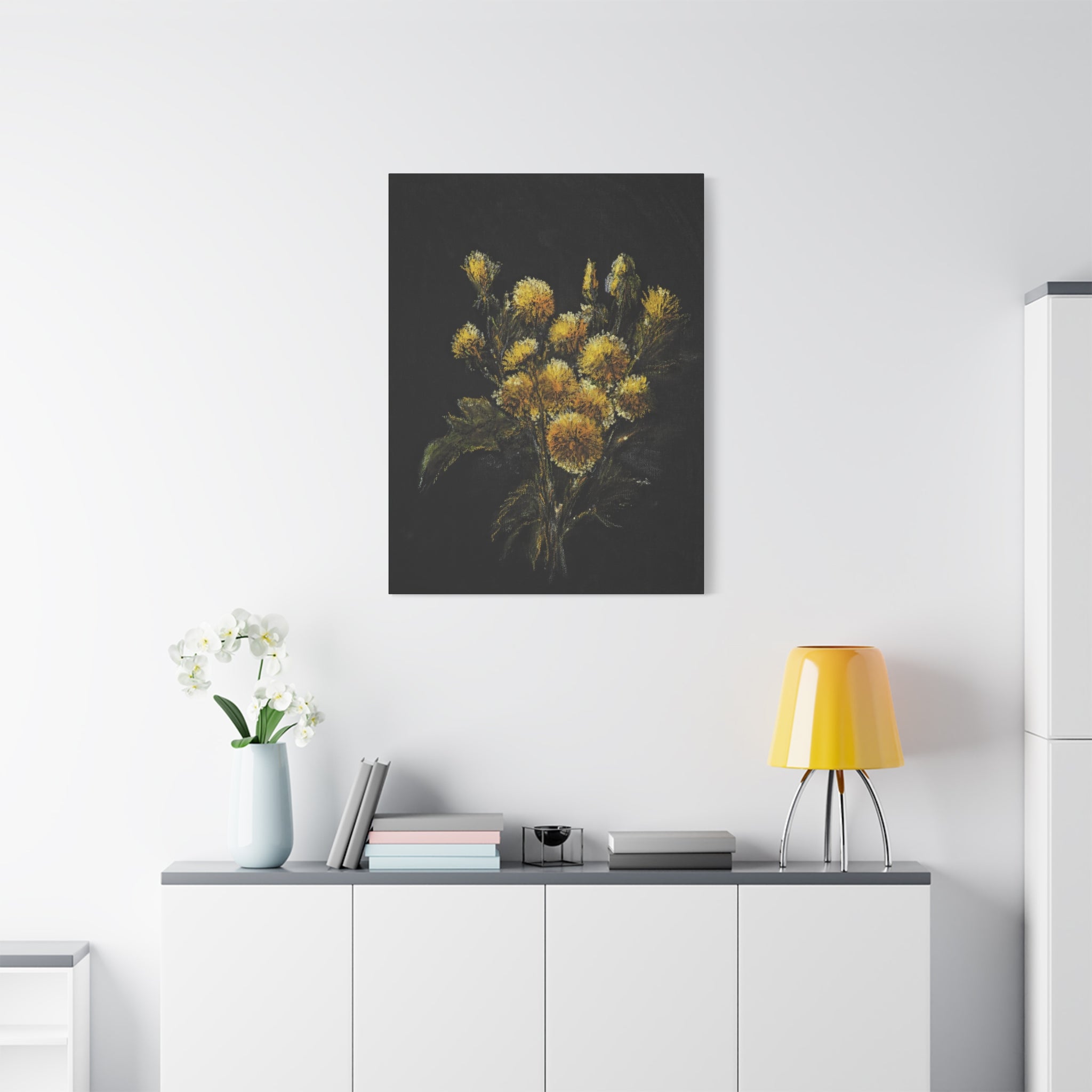 Floral Yellow Bouquet Matte Canvas Wall Art
