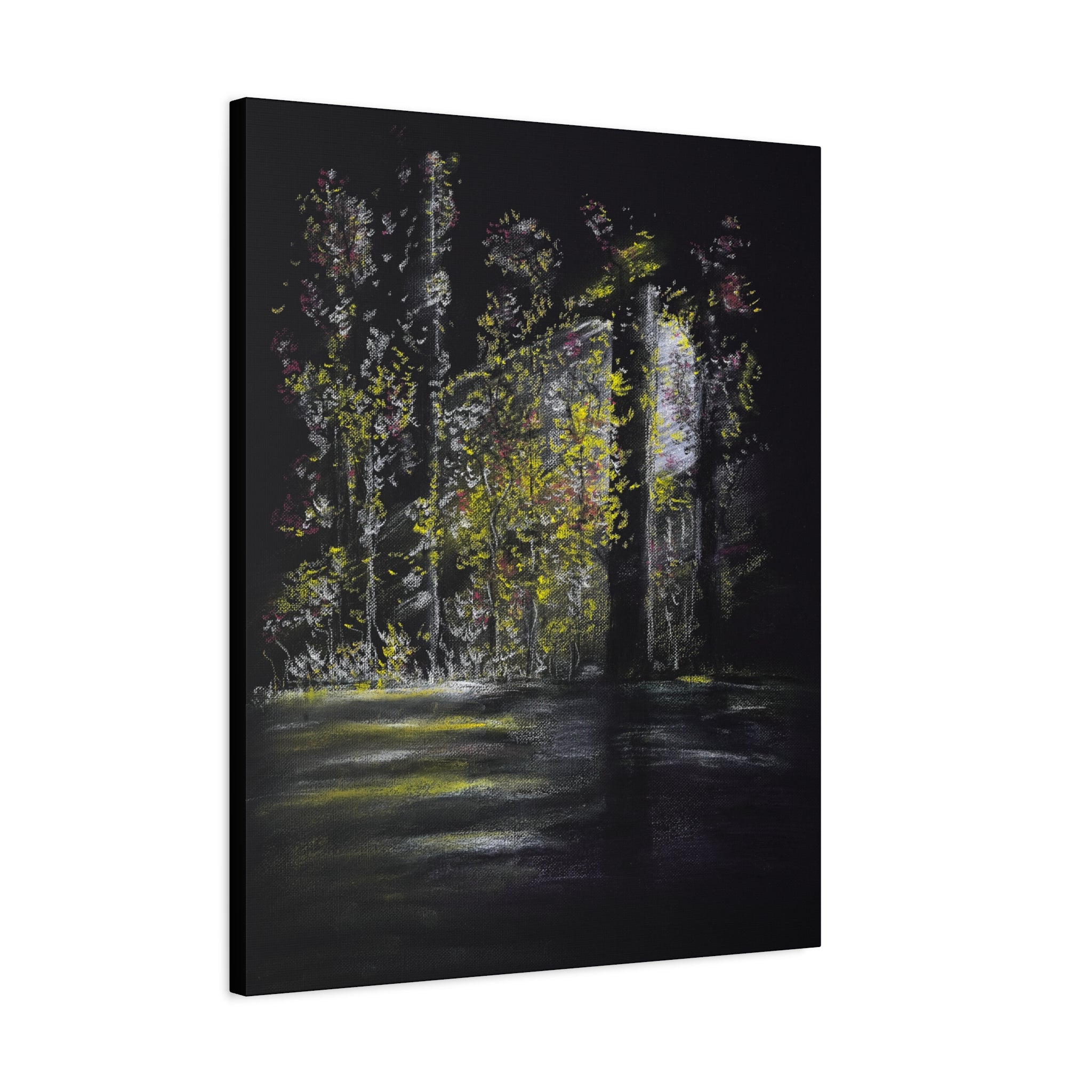 Matte Canvas - Moonlit Forest Landscape Stretched Art Print