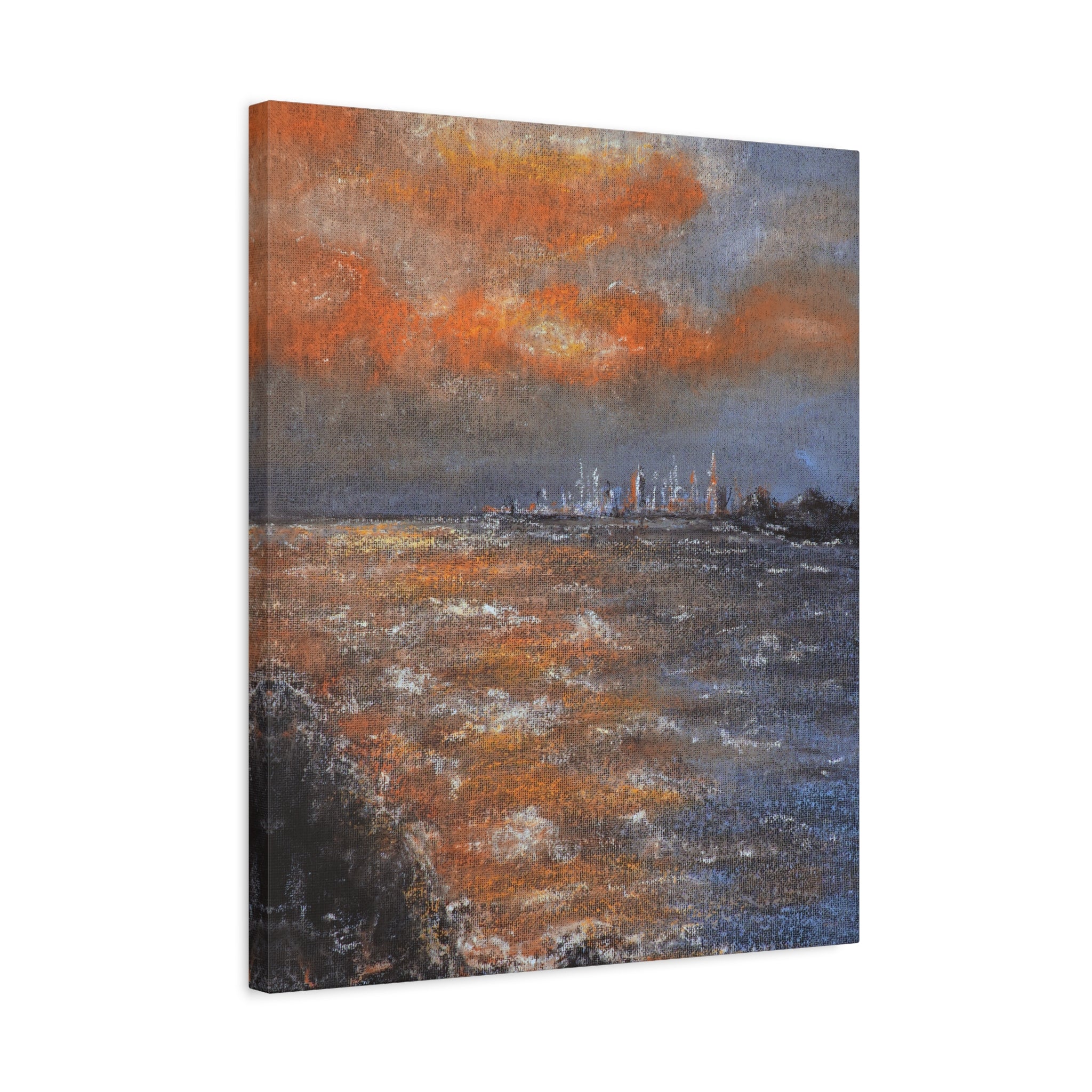Sunset Coastal Canvas Wall Art — Stretched Matte Landscape Print