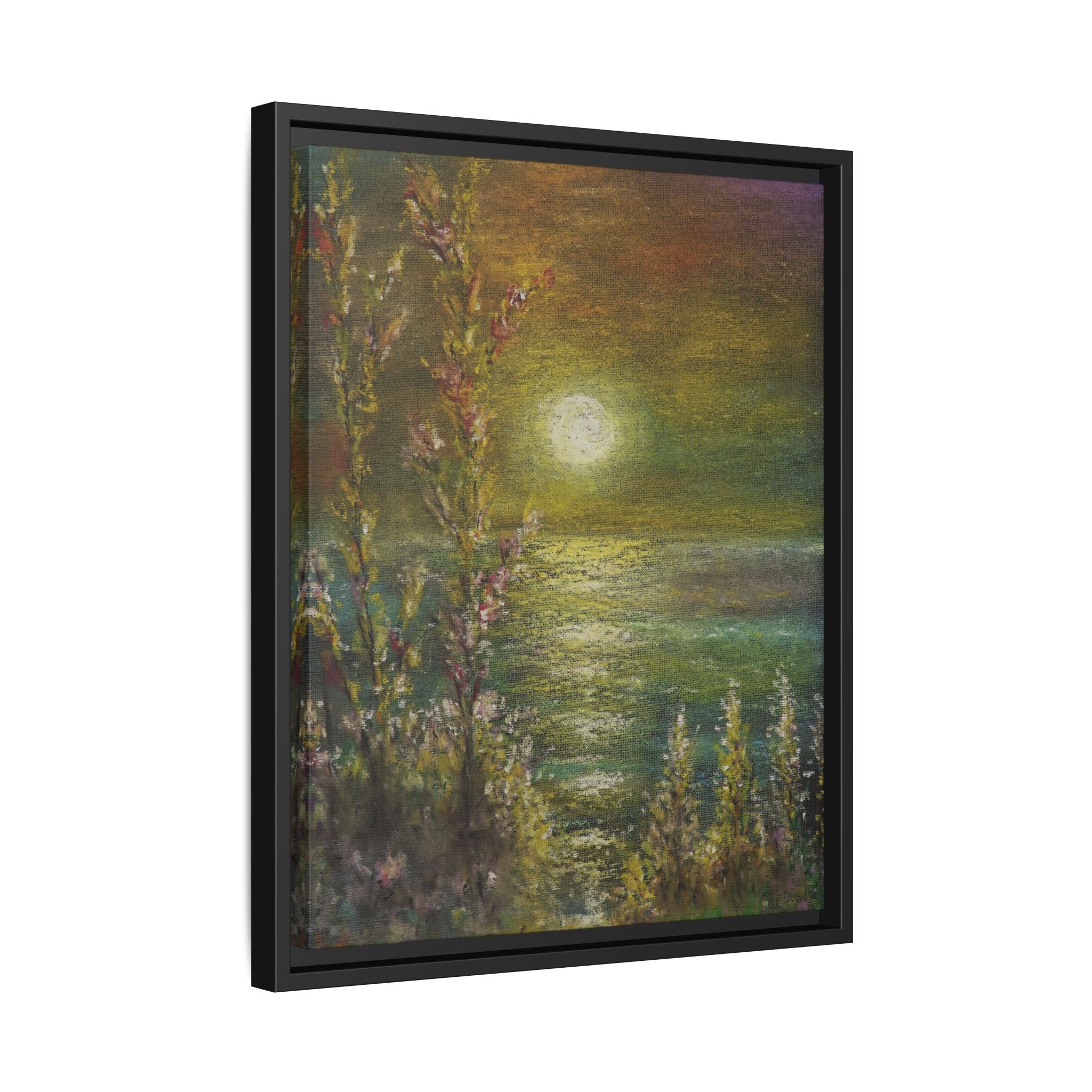 Framed Matte Canvas Print — Tranquil Moonlit Seascape