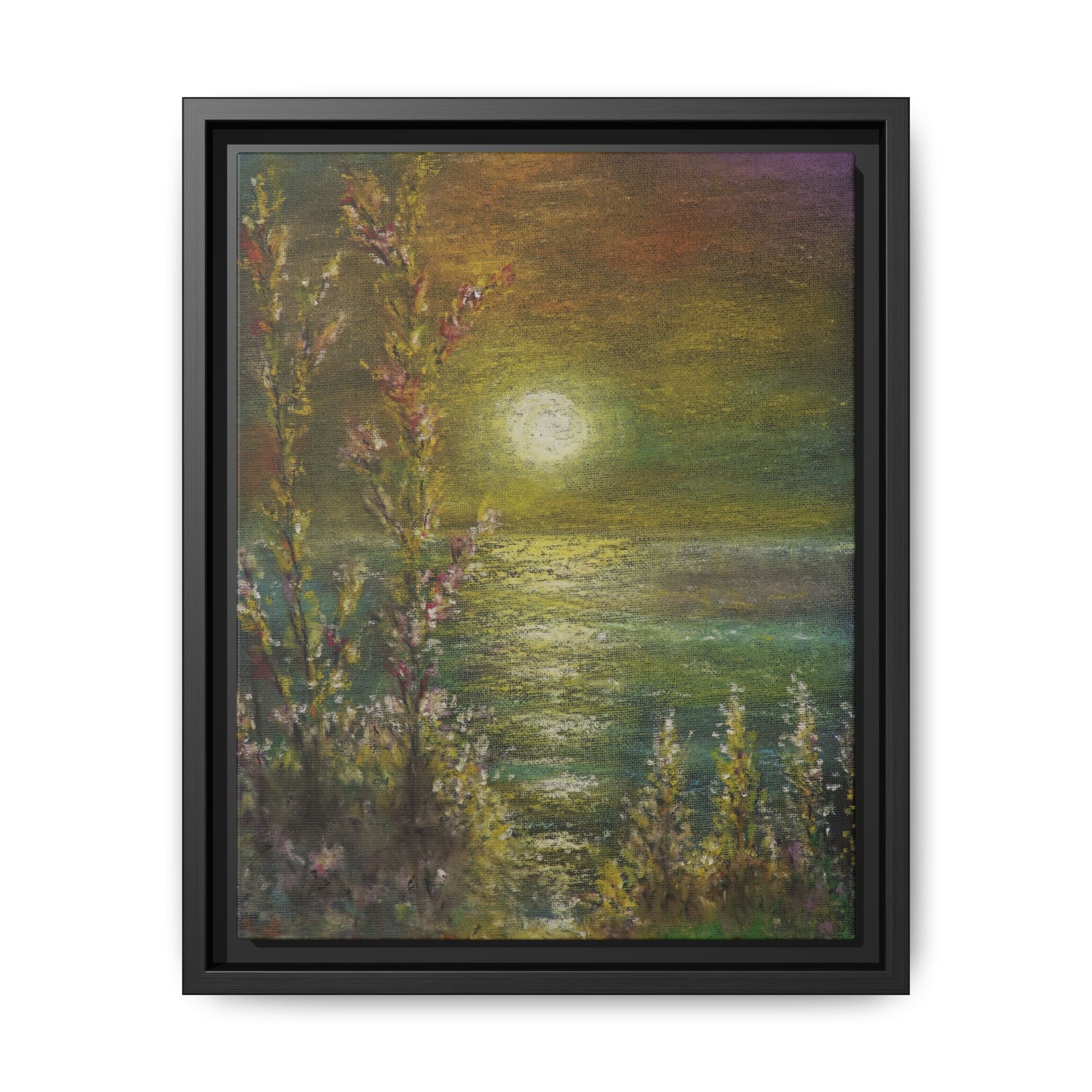 Framed Matte Canvas Print — Tranquil Moonlit Seascape
