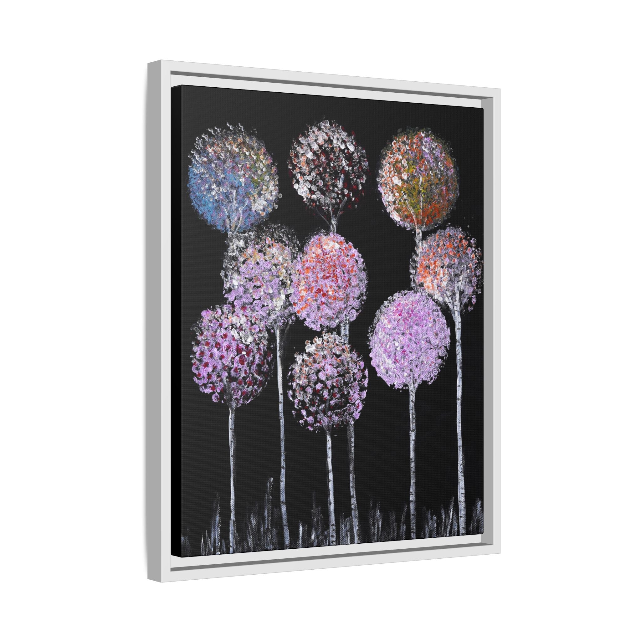 Framed Matte Canvas-Pastel Floral Art