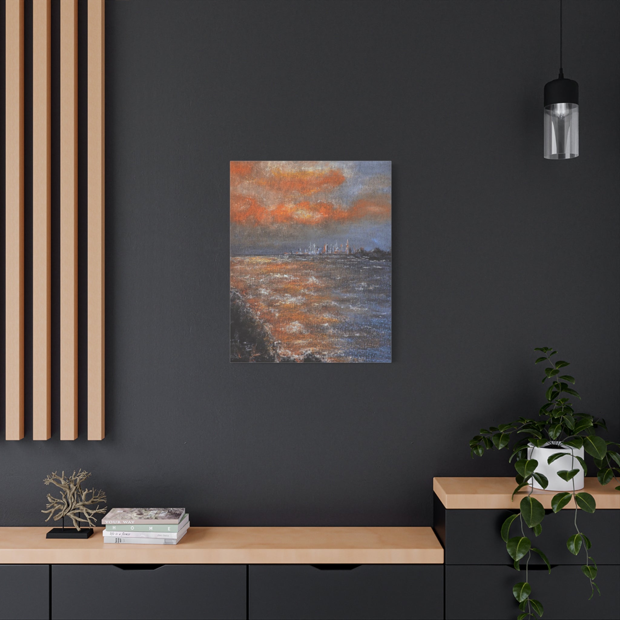 Sunset Coastal Canvas Wall Art — Stretched Matte Landscape Print