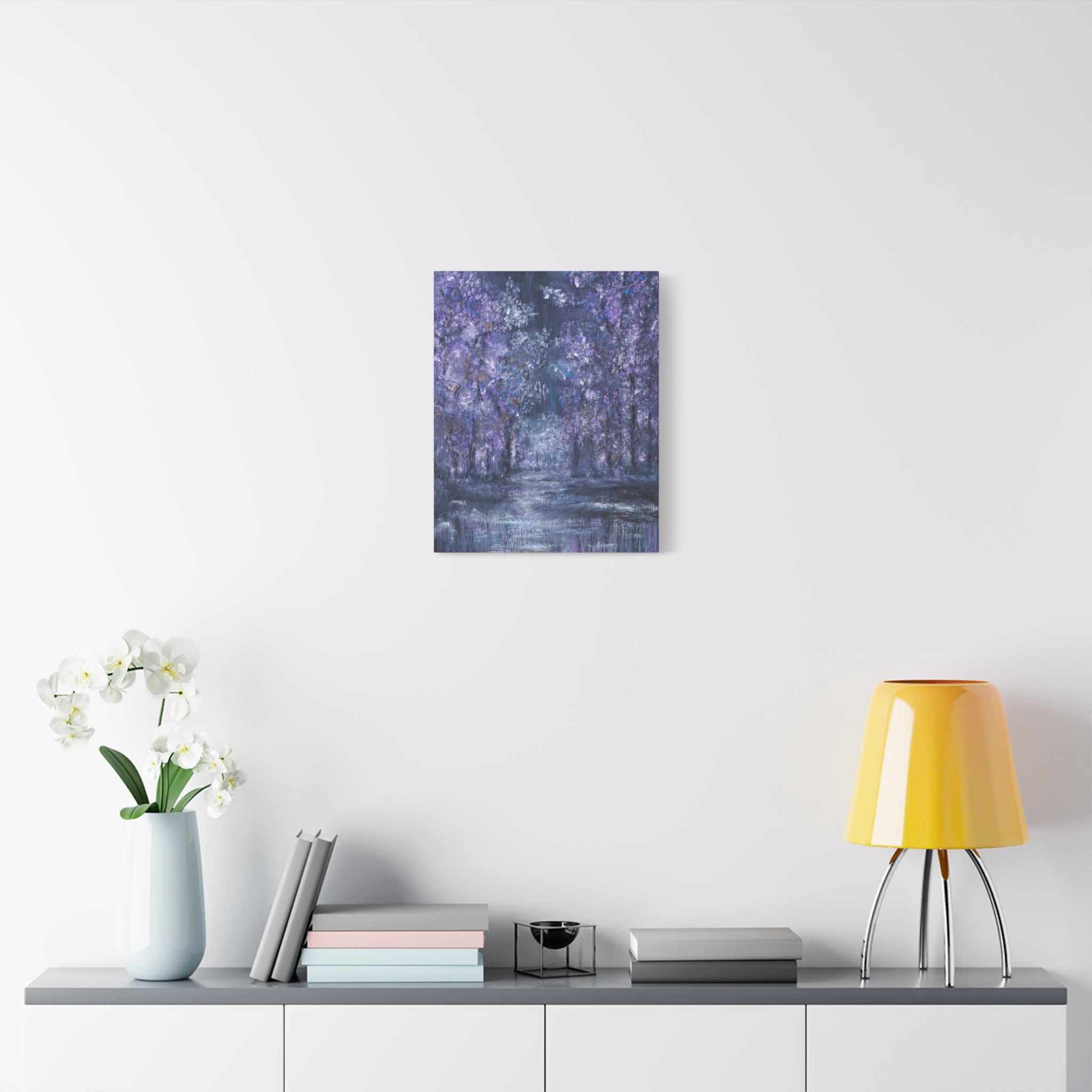Purple Twilight Forest Matte Canvas Wall Art — Stretched 1.25"