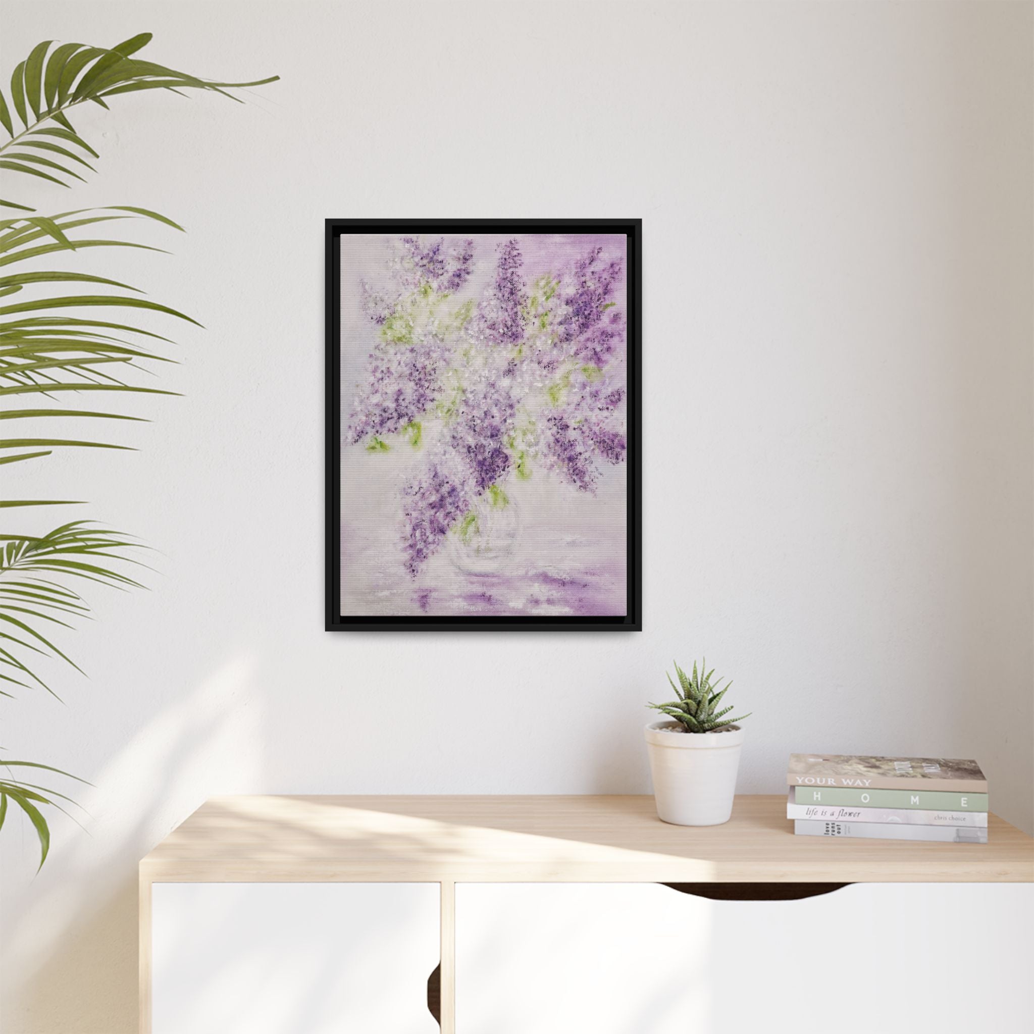 Framed Lilac Canvas Print — Matte Floral Wall Art