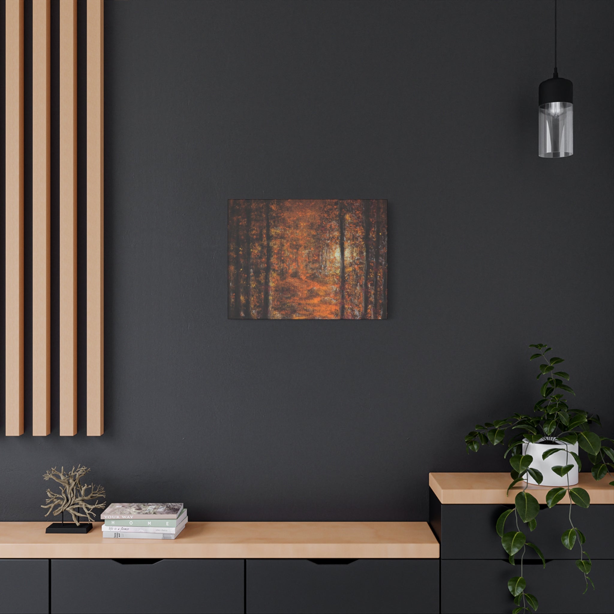 Autumn Forest Path Matte Canvas Wall Art