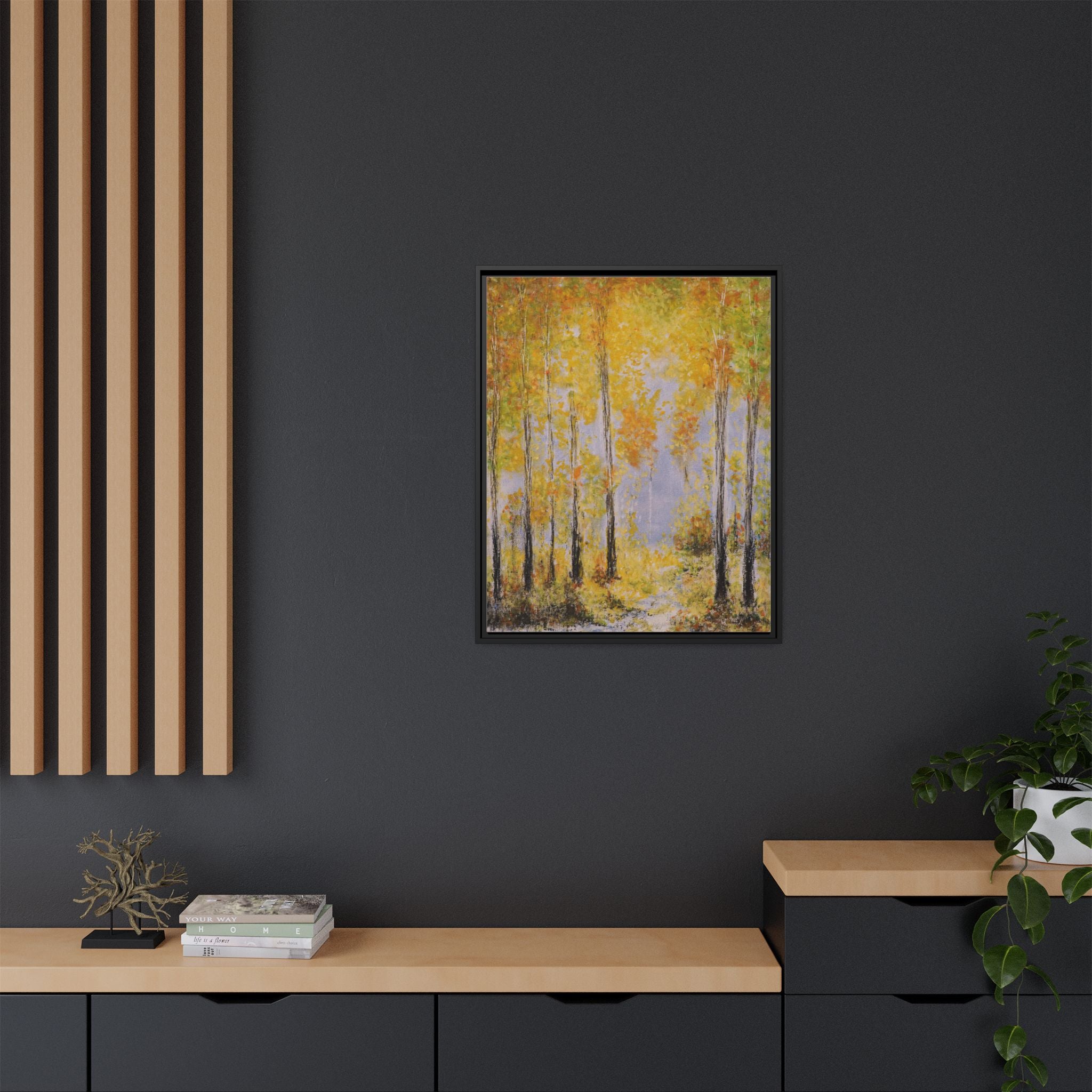 Autumn Birch Forest - Canvas Framed Wall Art
