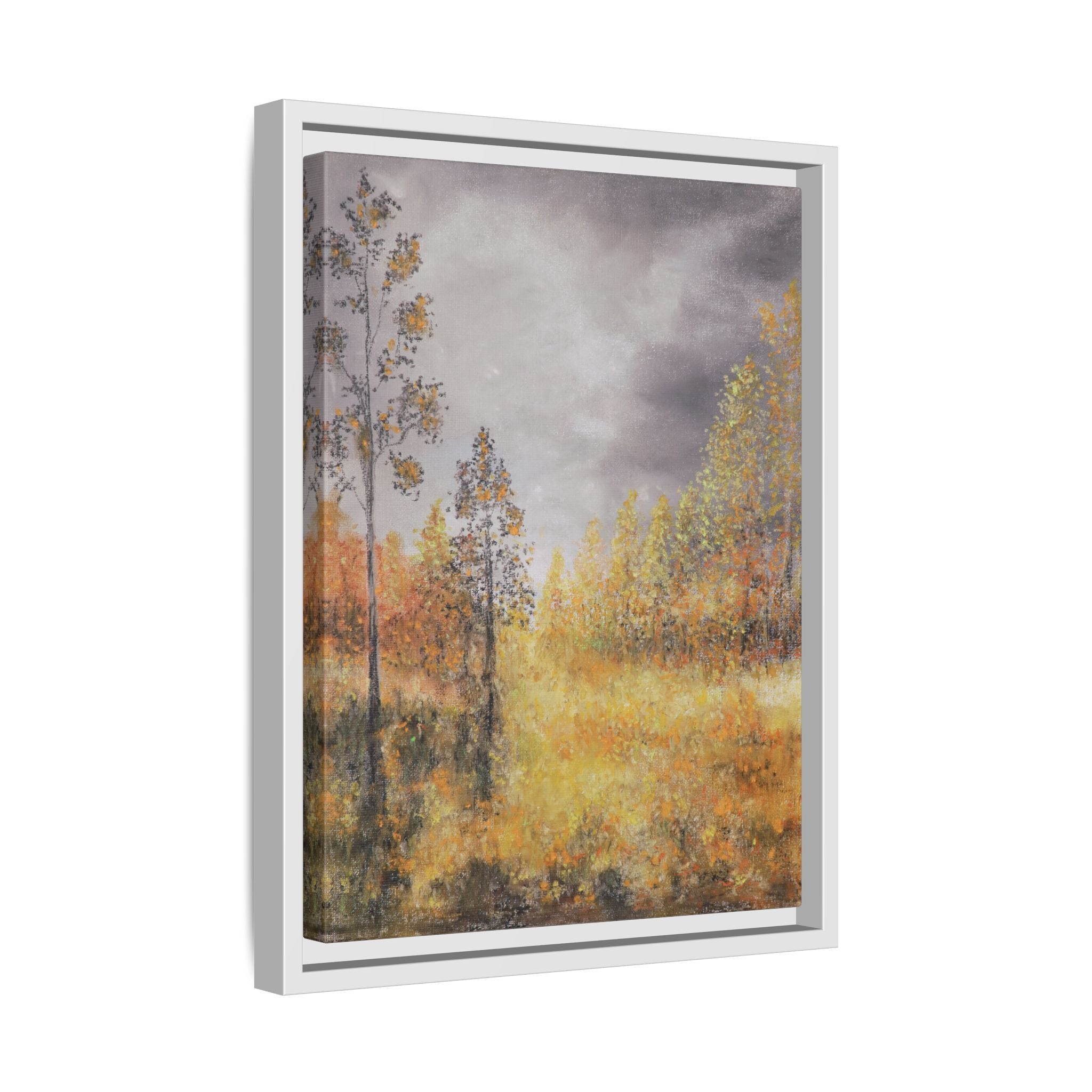 Autumn Meadow - Framed Autumn Landscape Canvas Print