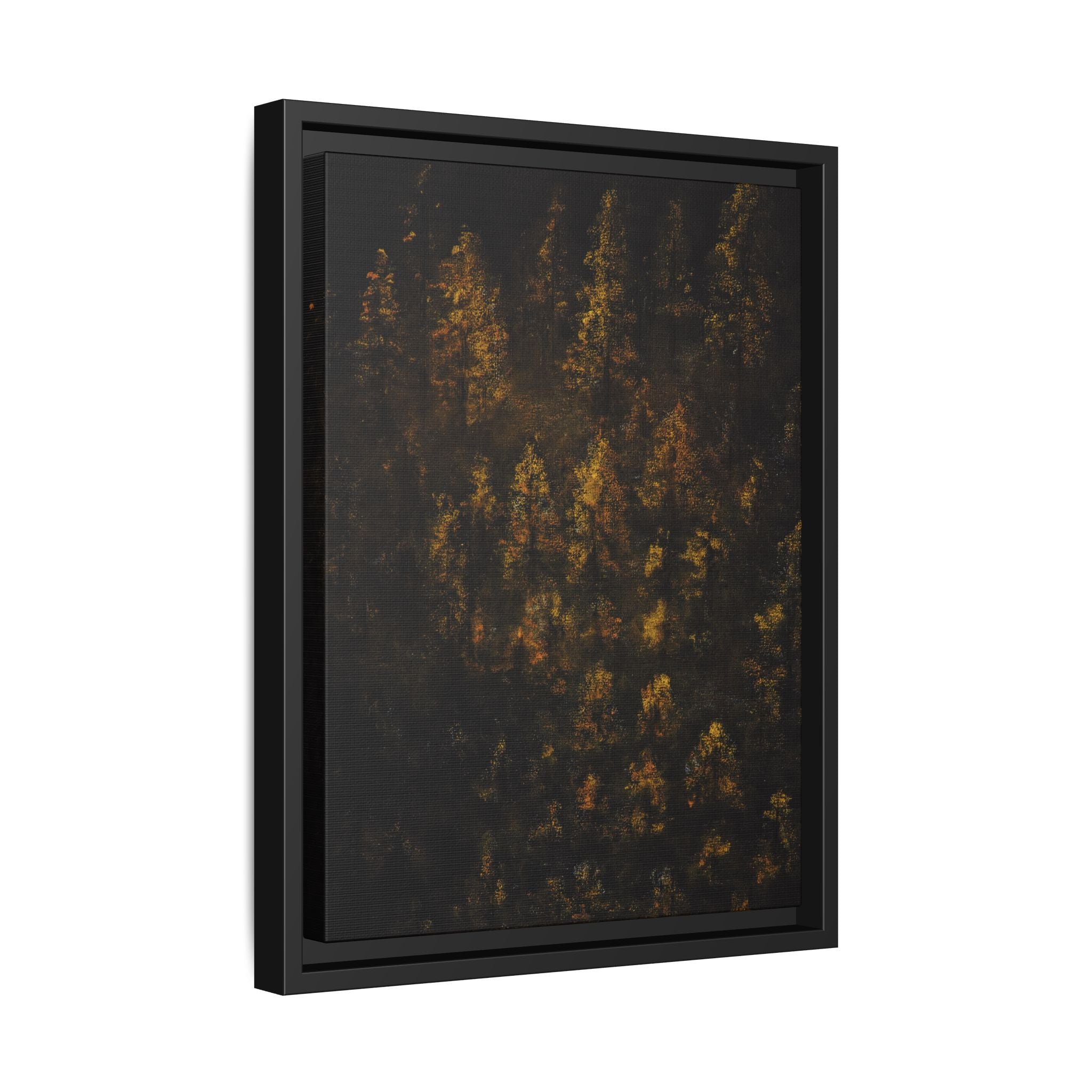 Framed Matte Canvas Forest Print — Golden Autumn Trees Wall Art