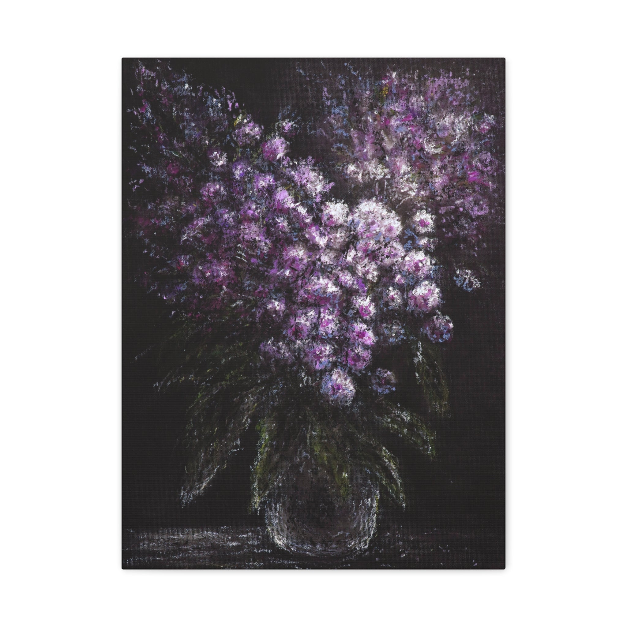 Purple Floral Bouquet Canvas Art - Matte Stretched Wall Decor