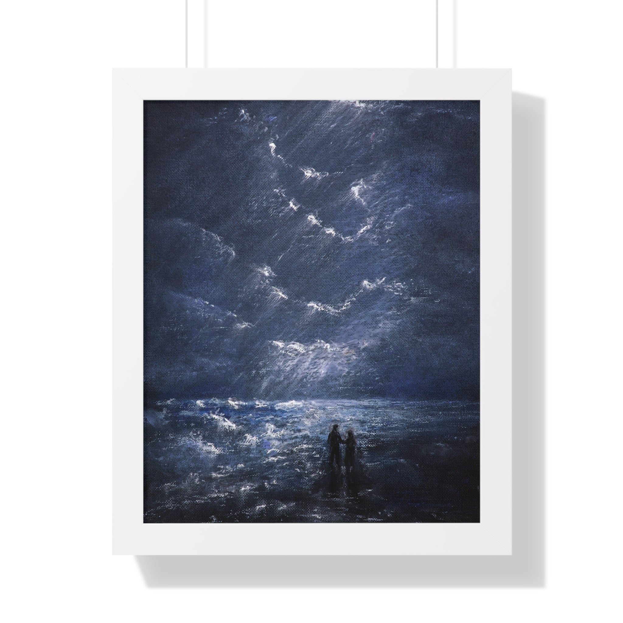 Framed Poster -Couple on Shore at Night