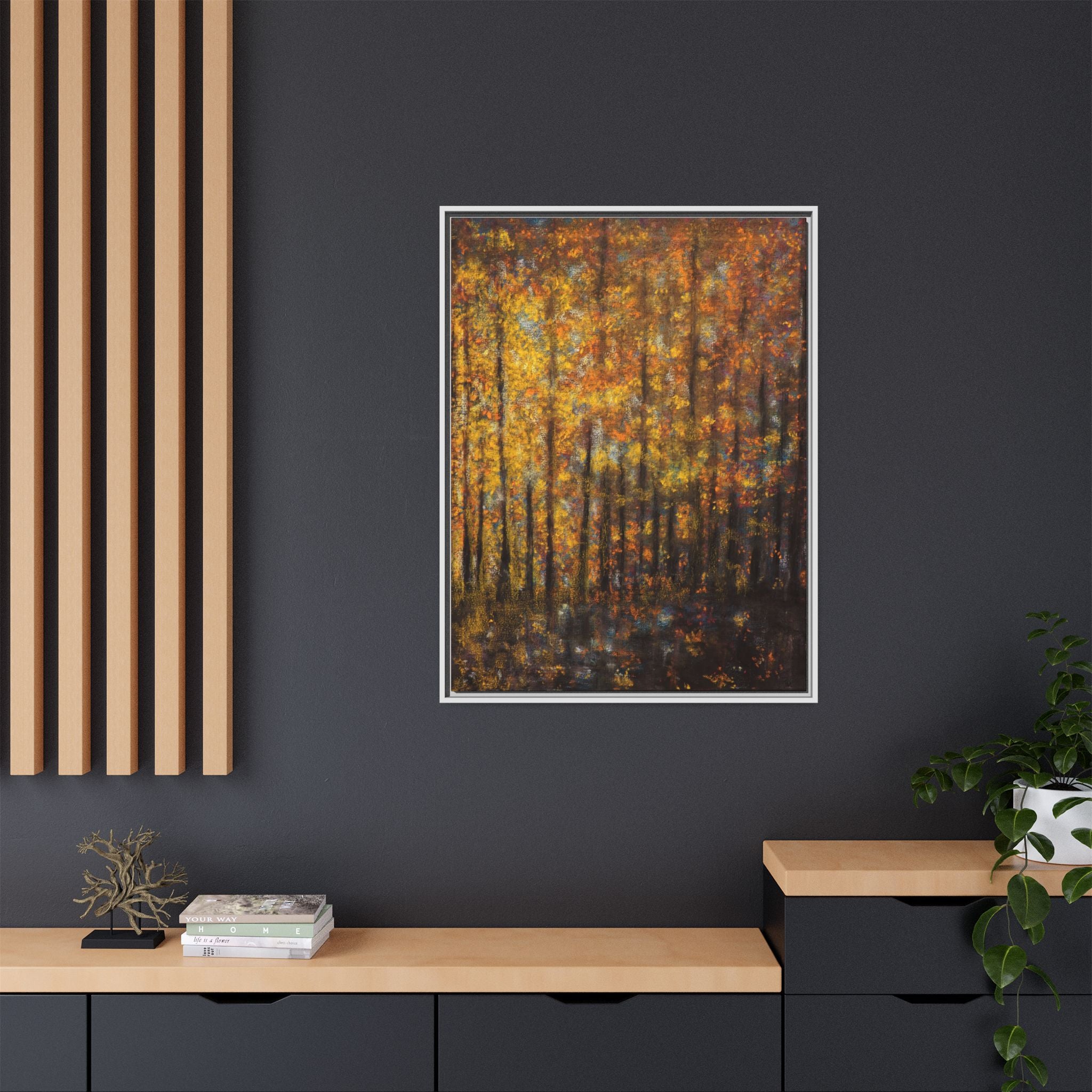 Autumn Forest Matte Canvas Print — Framed Fall Landscape Wall Art