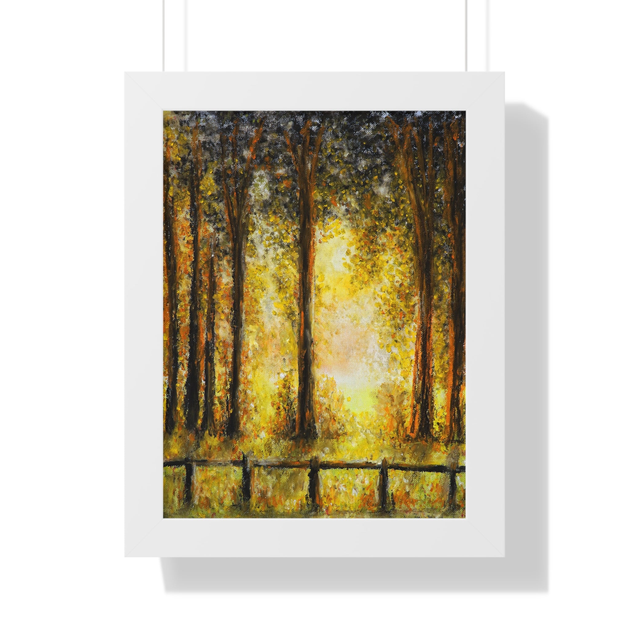 Framed Poster - Golden Forest Sunrise Art Print