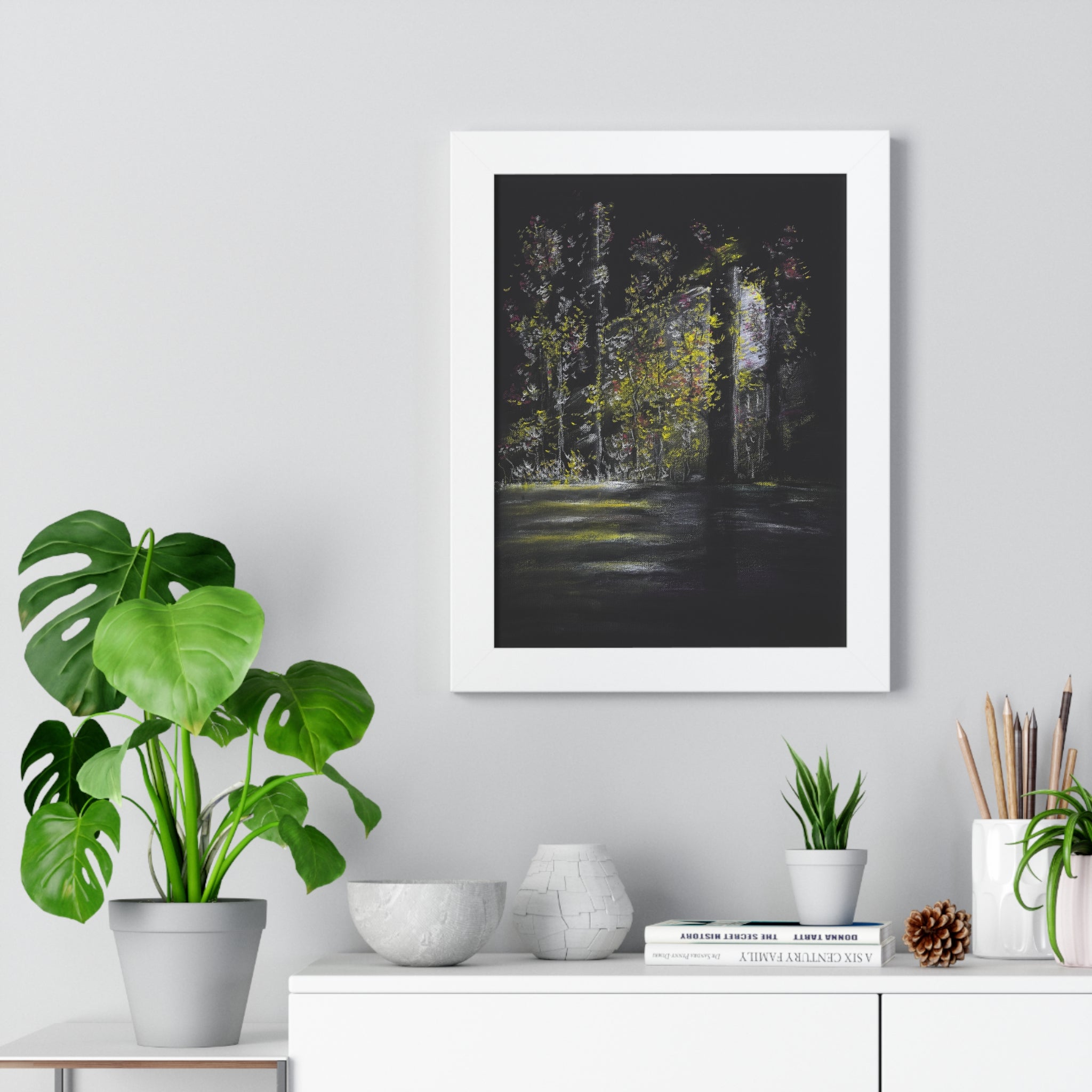Framed Poster — Moonlit Forest Wall Art