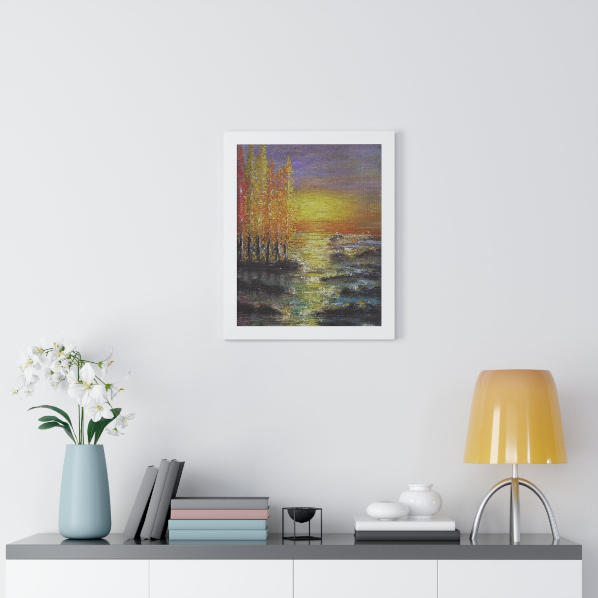Framed Poster - Tranquil Sunset Seascape Art Print