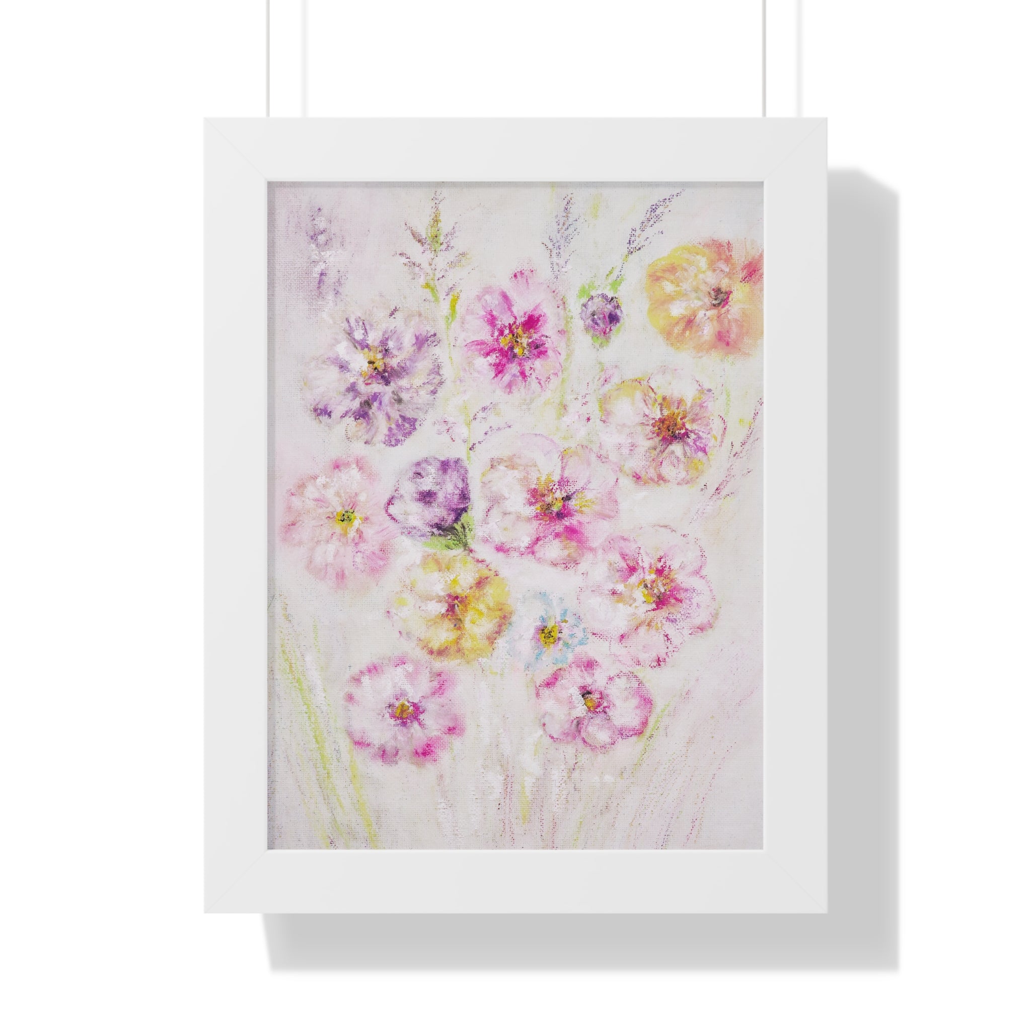 Framed Floral Poster — Soft Pink & Lavender Botanical Wall Art
