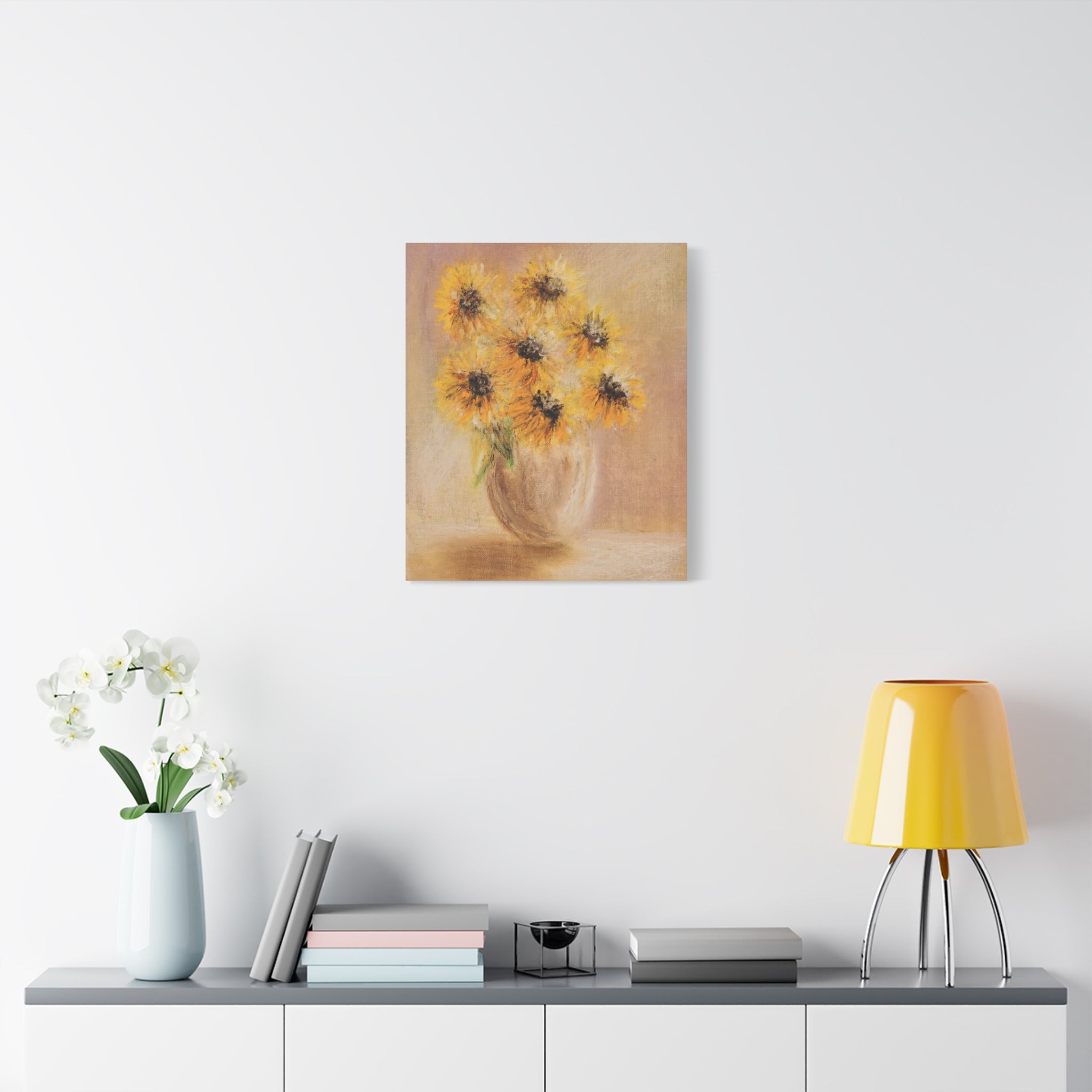 Sunflower Vase Canvas — Matte Stretched Wall Art
