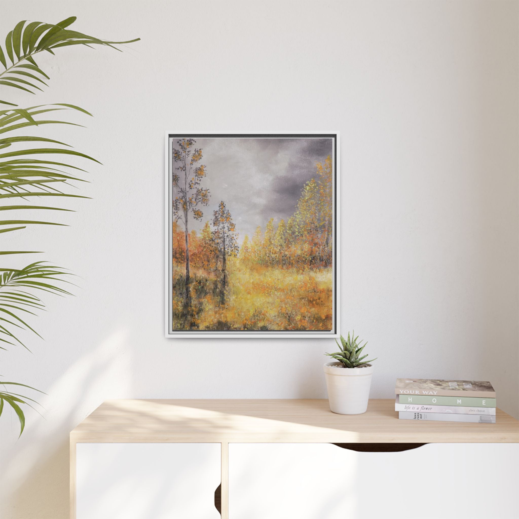 Autumn Meadow - Framed Autumn Landscape Canvas Print