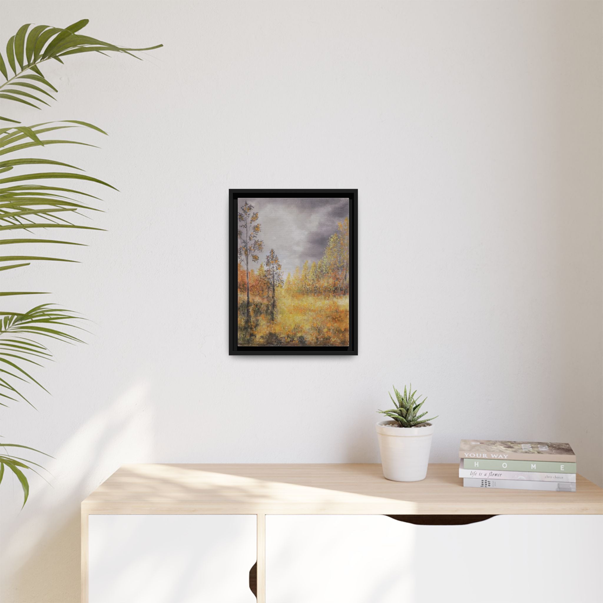 Autumn Meadow - Framed Autumn Landscape Canvas Print