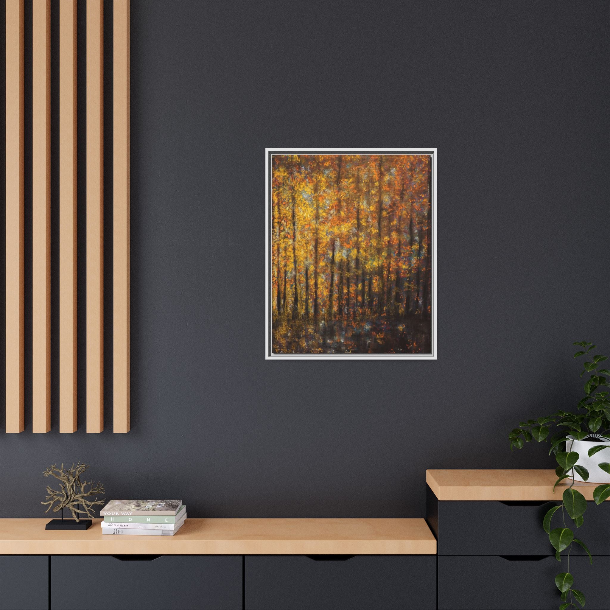 Autumn Forest Matte Canvas Print — Framed Fall Landscape Wall Art