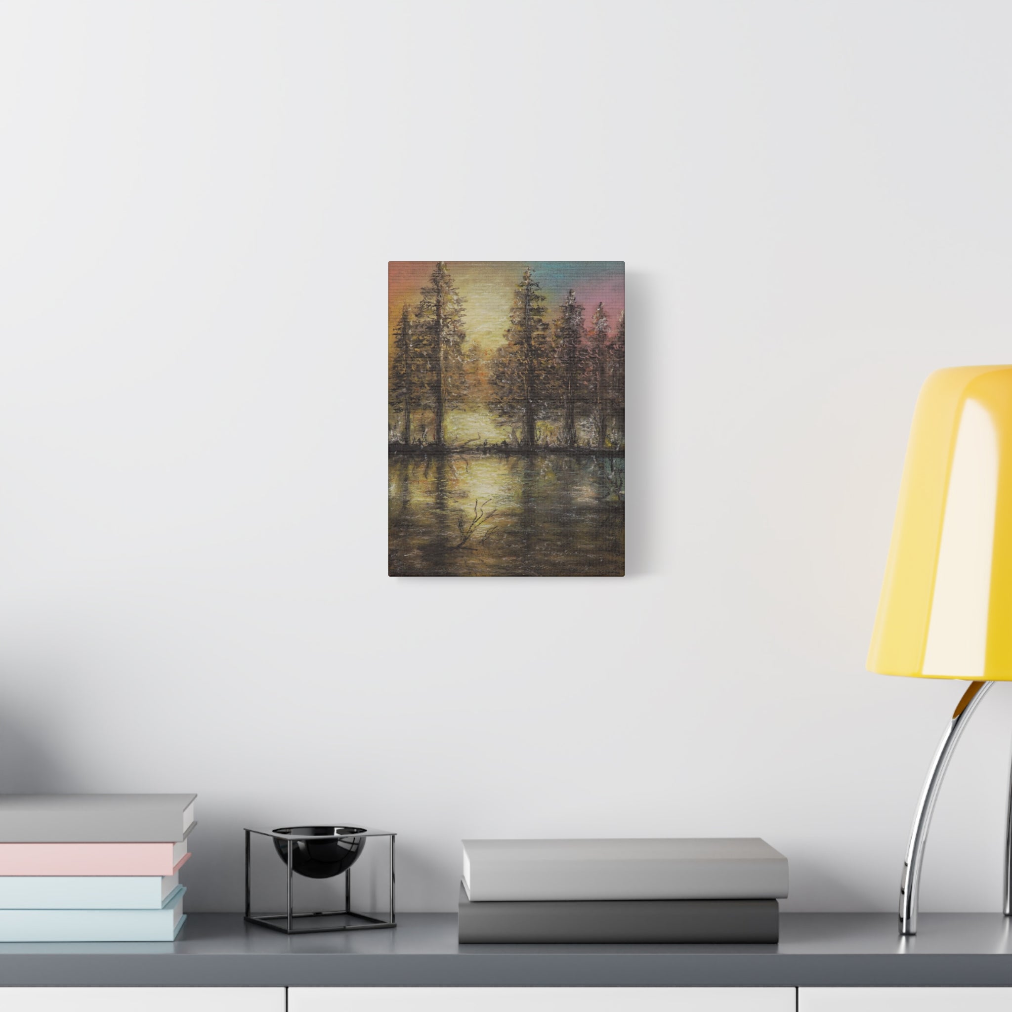 Sunset Forest Reflection Canvas Print