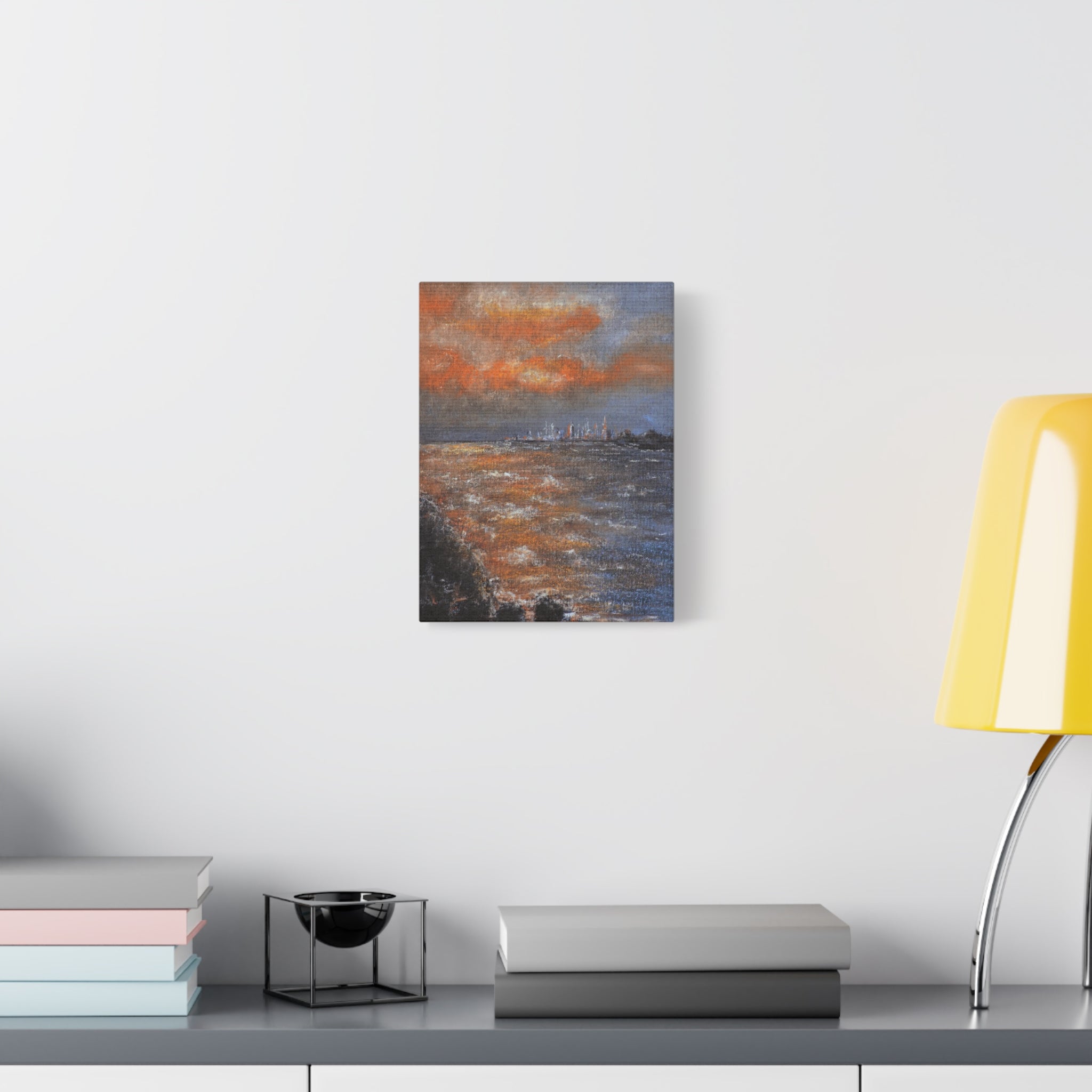 Sunset Coastal Canvas Wall Art — Stretched Matte Landscape Print