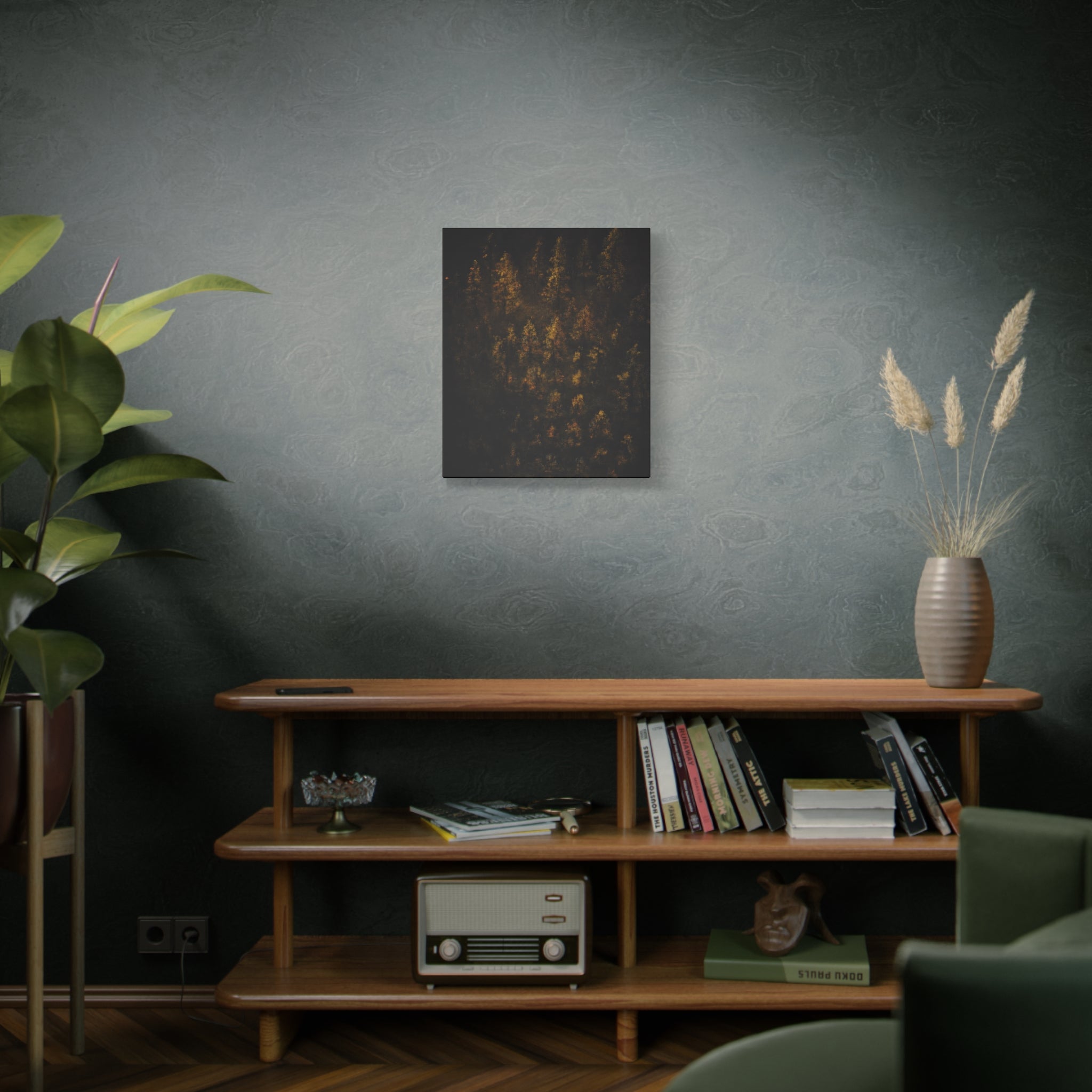 Autumn Forest Matte Canvas Print — Gold Fall Trees Wall Art, Stretched 1.25"