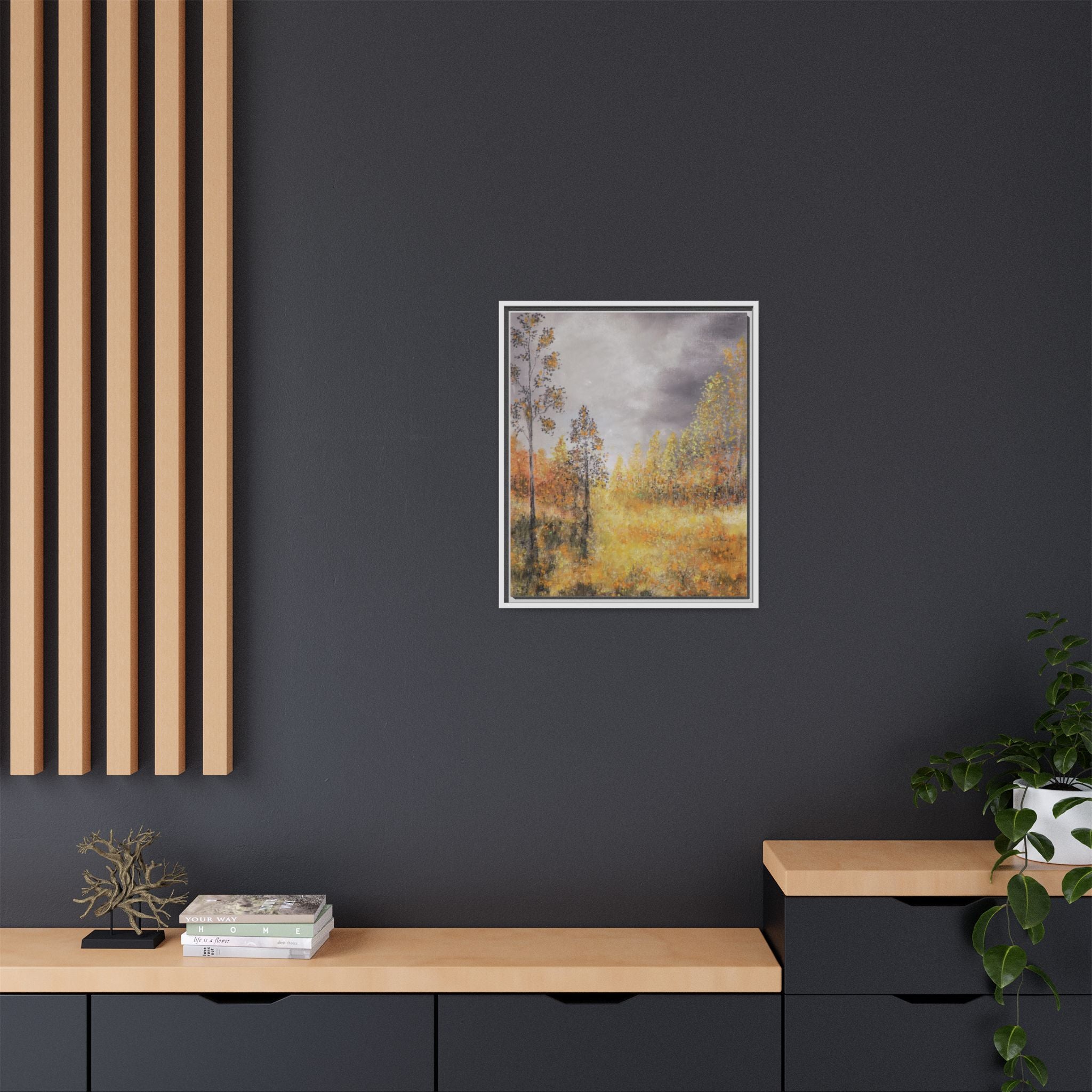 Autumn Meadow - Framed Autumn Landscape Canvas Print
