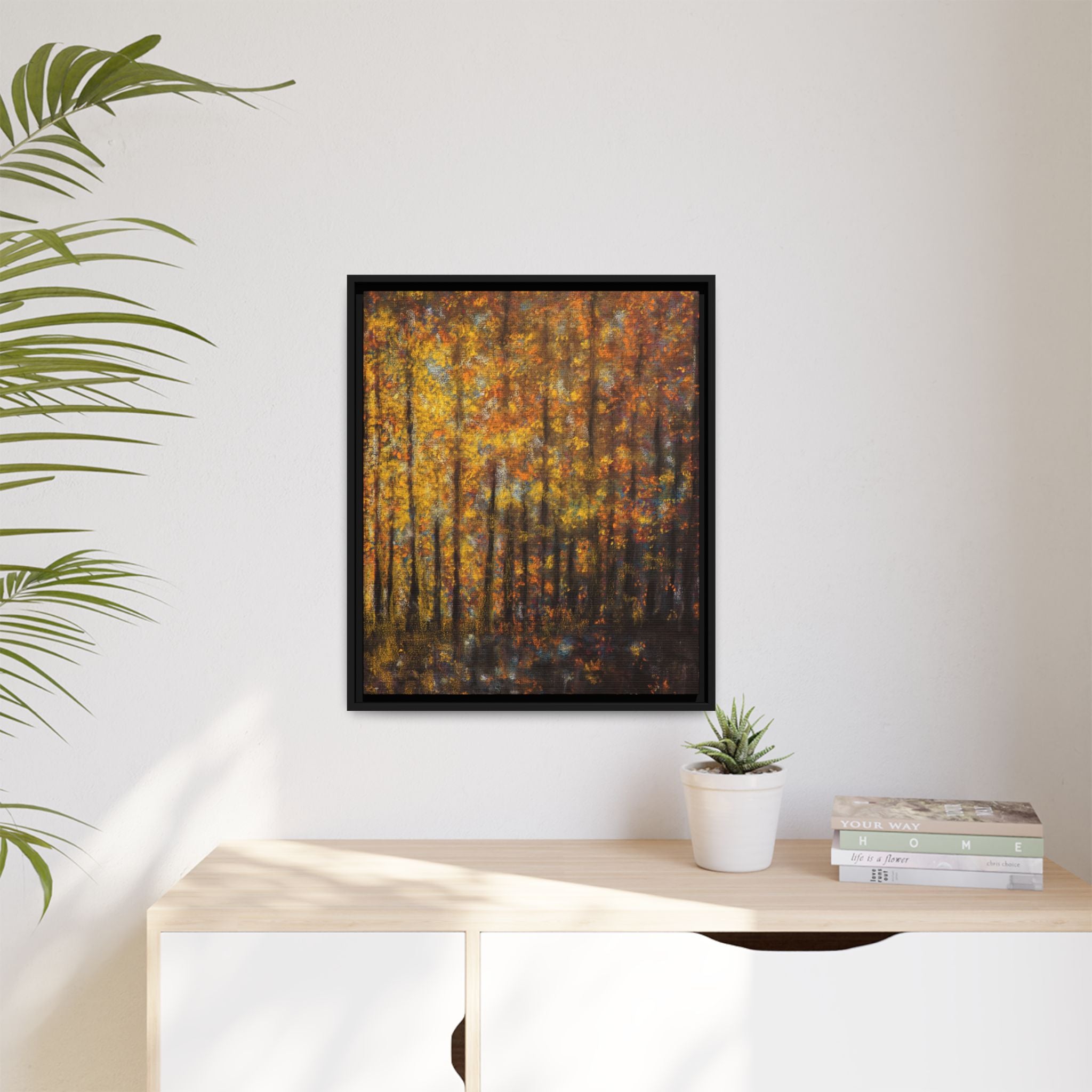 Autumn Forest Matte Canvas Print — Framed Fall Landscape Wall Art