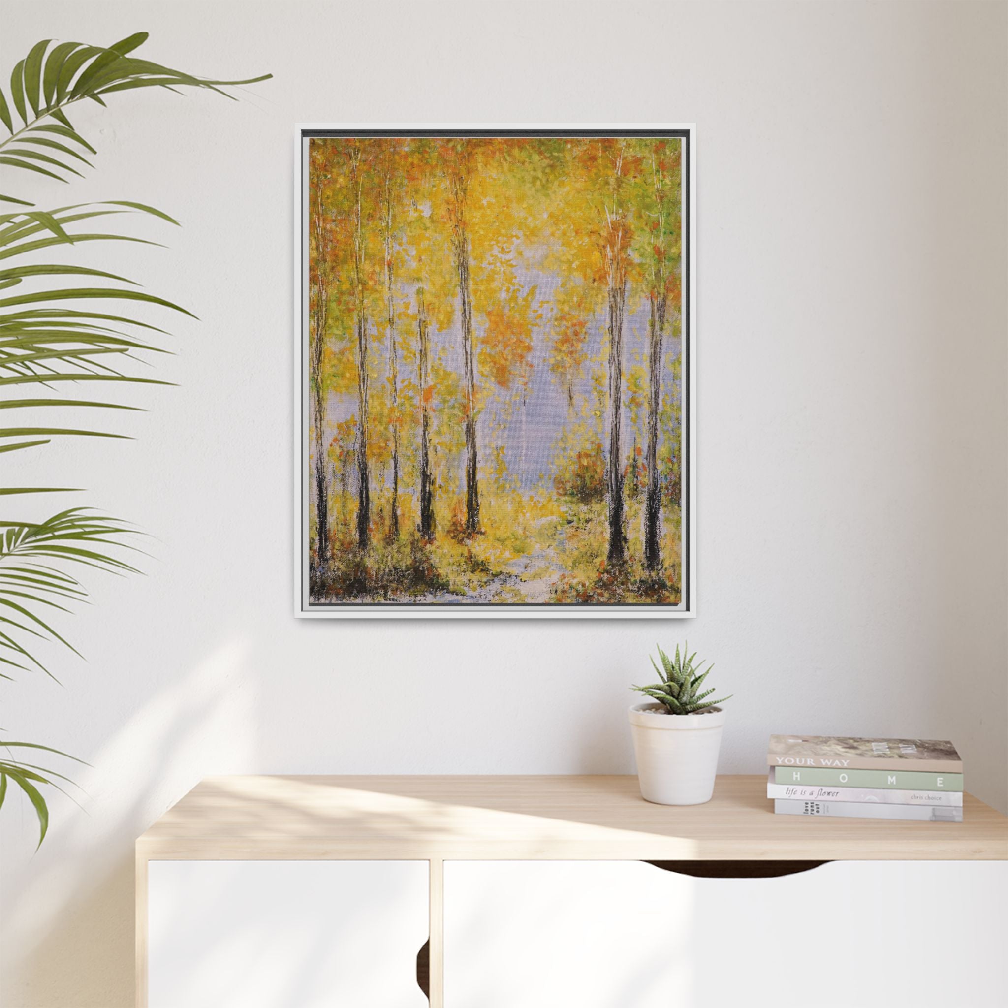 Autumn Birch Forest - Canvas Framed Wall Art
