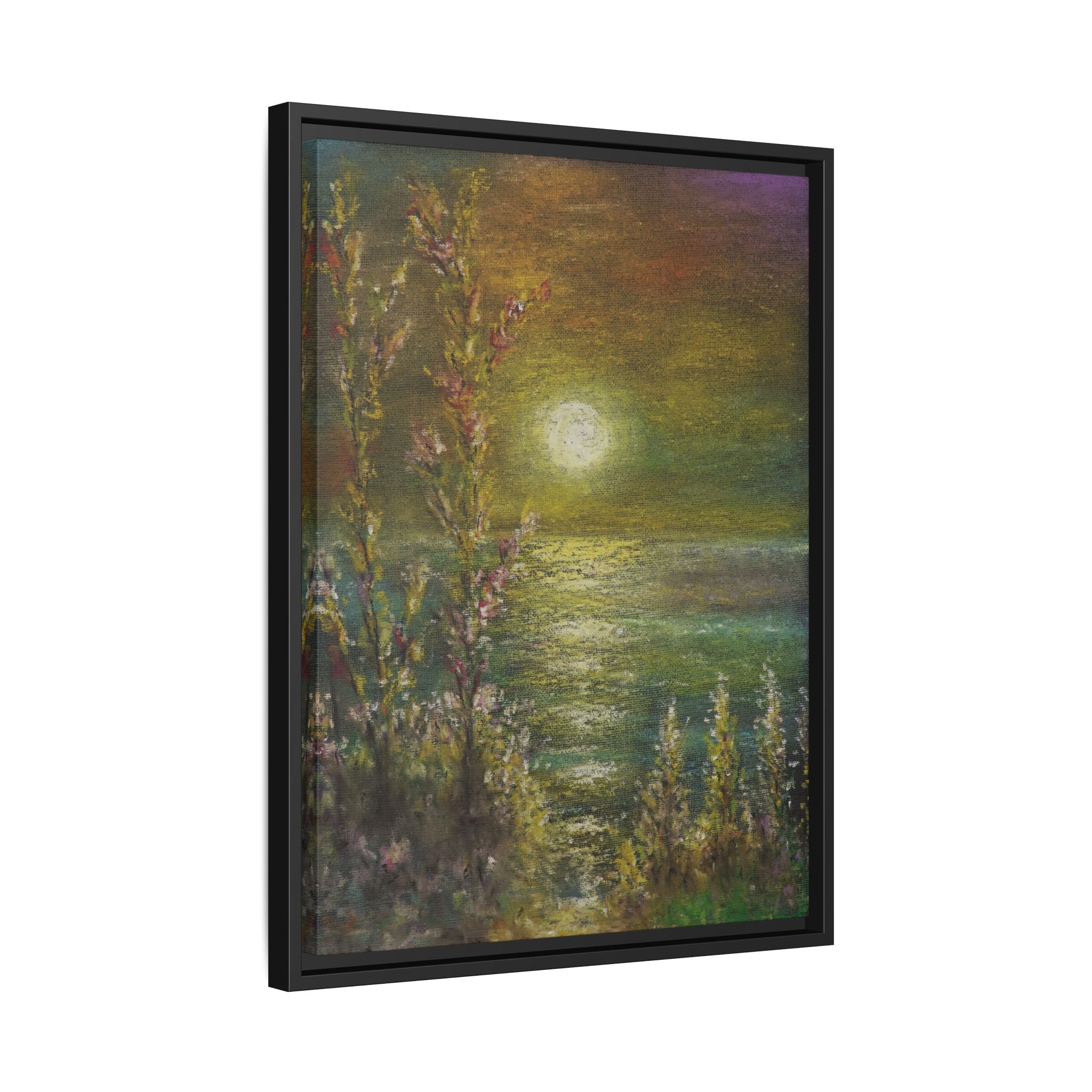 Framed Matte Canvas Print — Tranquil Moonlit Seascape